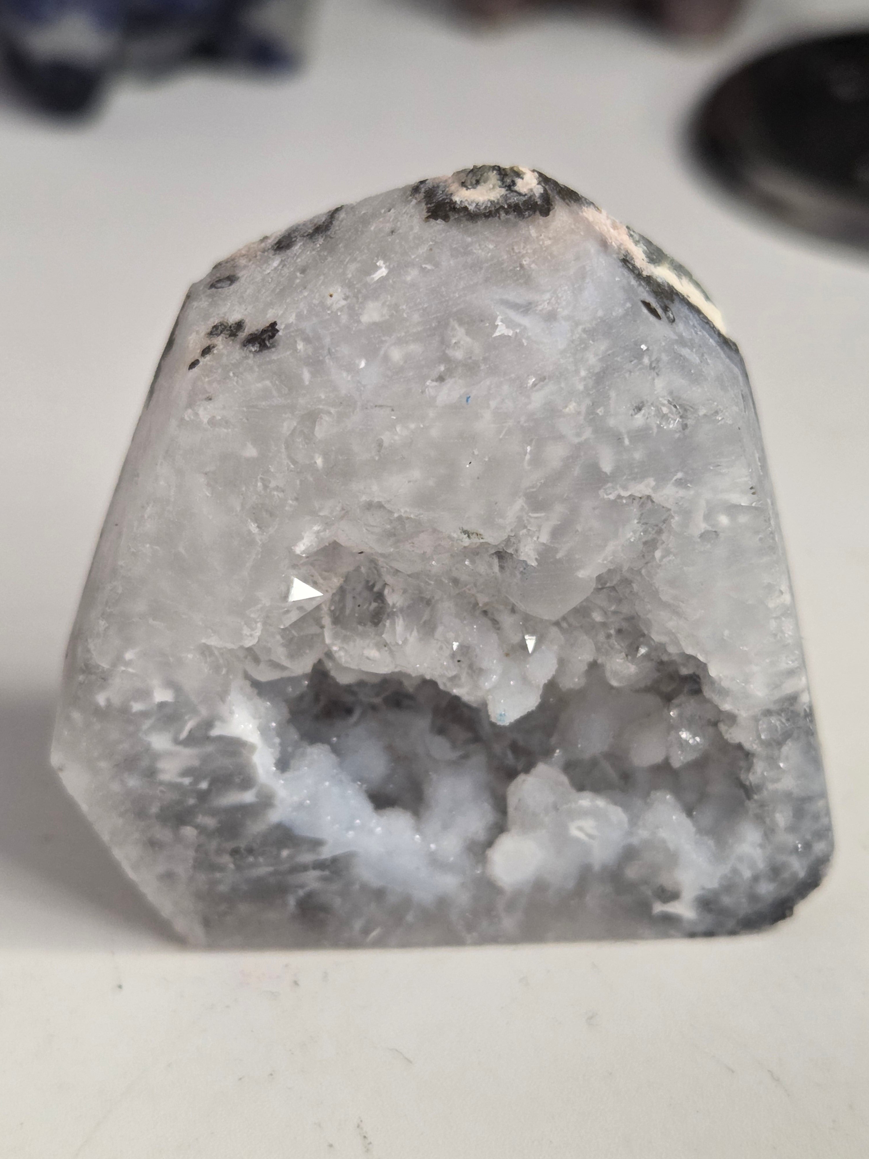 Mexican agate crystal Geode  tower