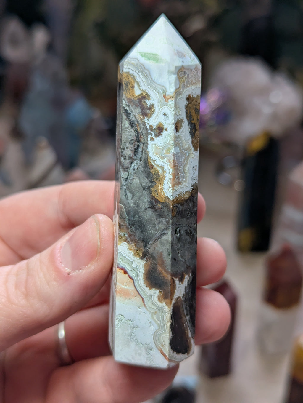 Mexican Agate crystal tower