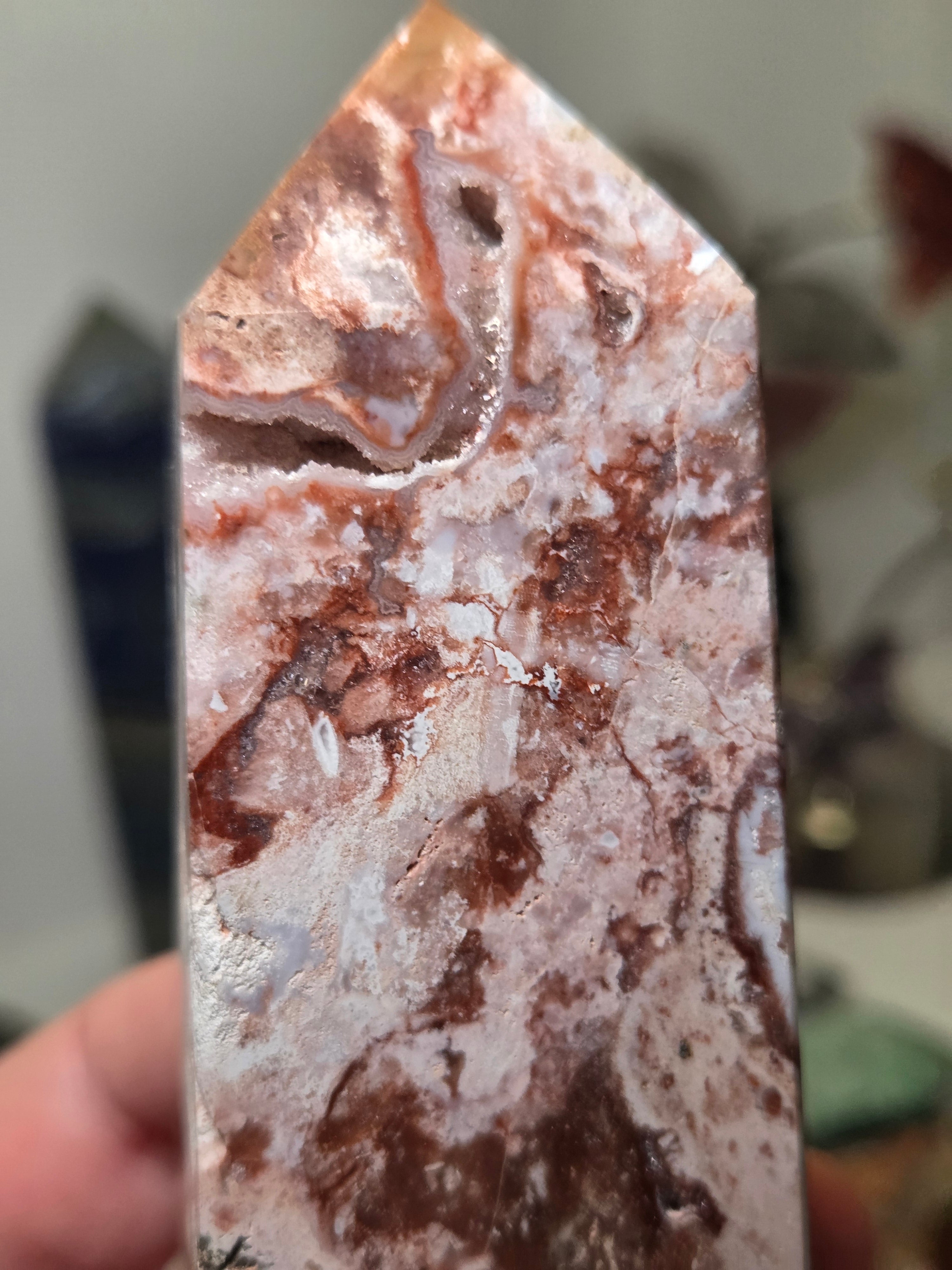 Beautiful Indonesian crazy agate crystal tower