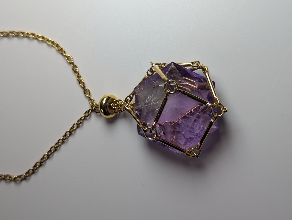 Grade AA Amethyst crystal necklace