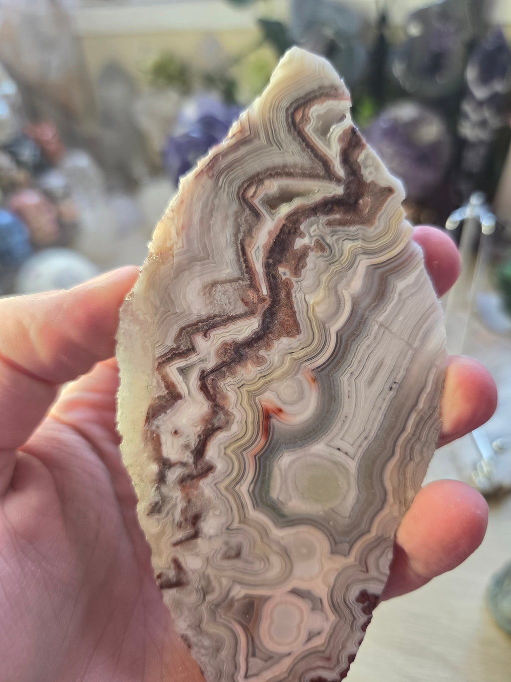 Crazy lace agate crystal slice
