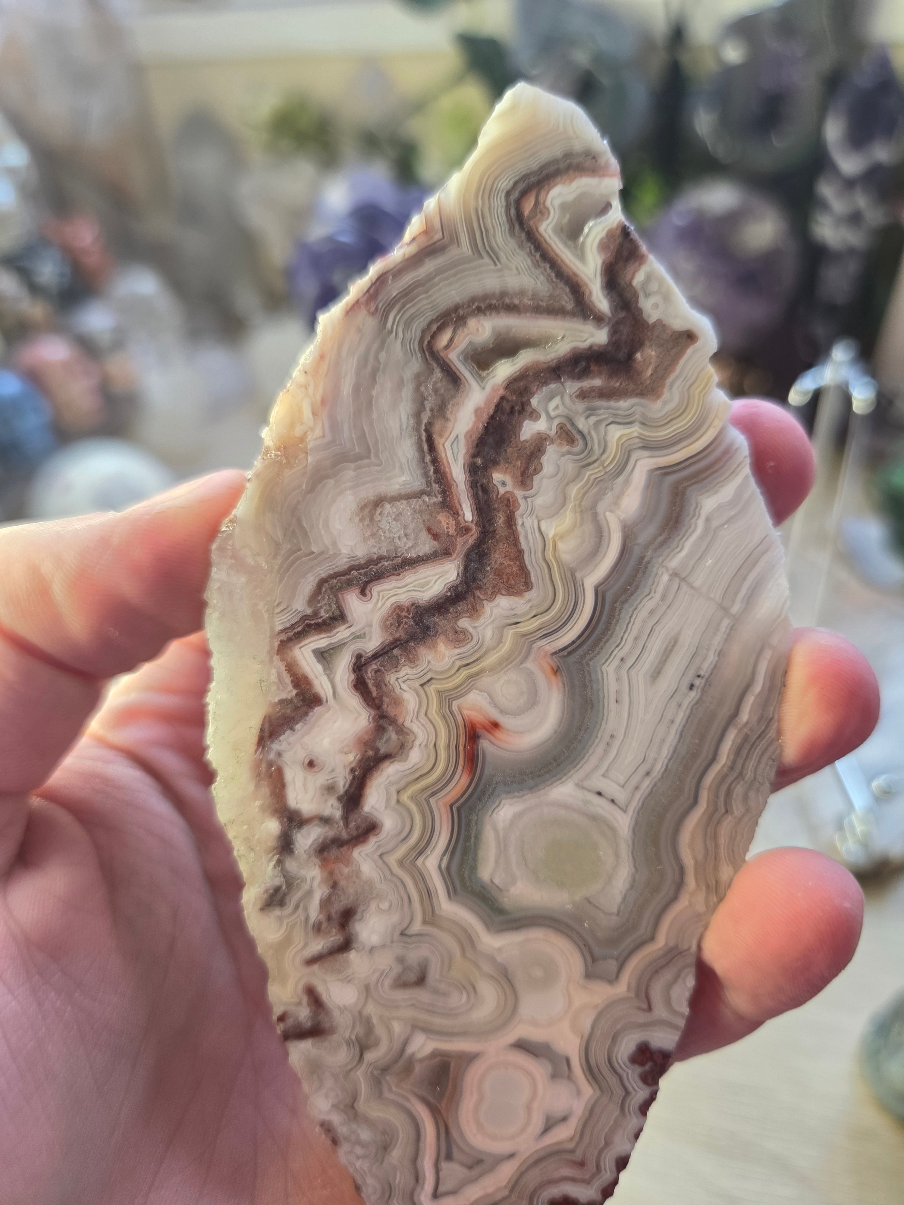 Crazy lace agate crystal slice