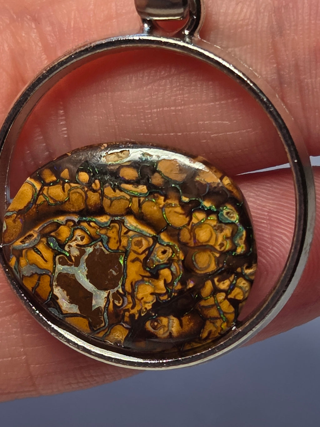 Australian bolder opal high-quality necklace
