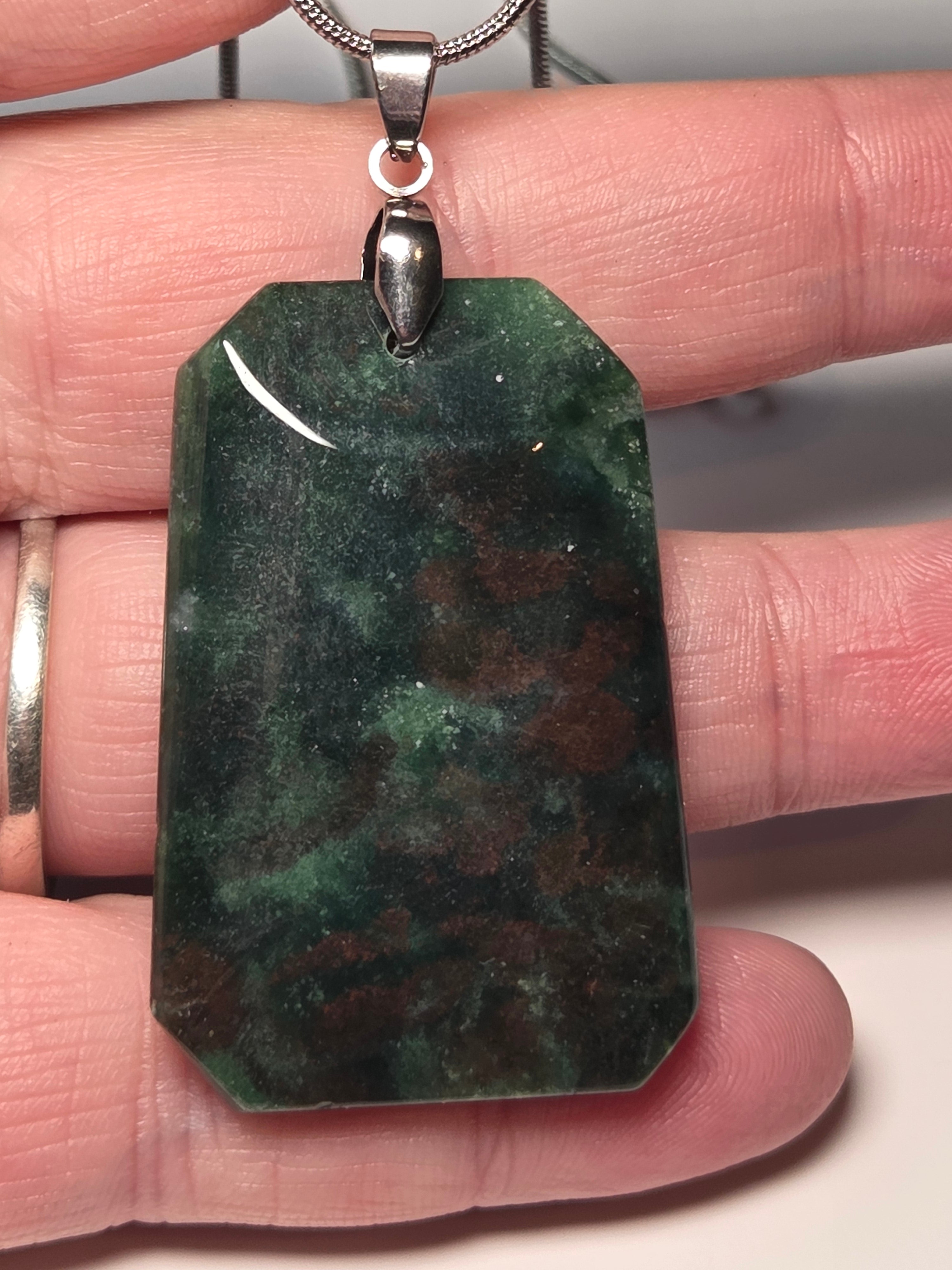 Stunning moss Agate crystal handmade necklace