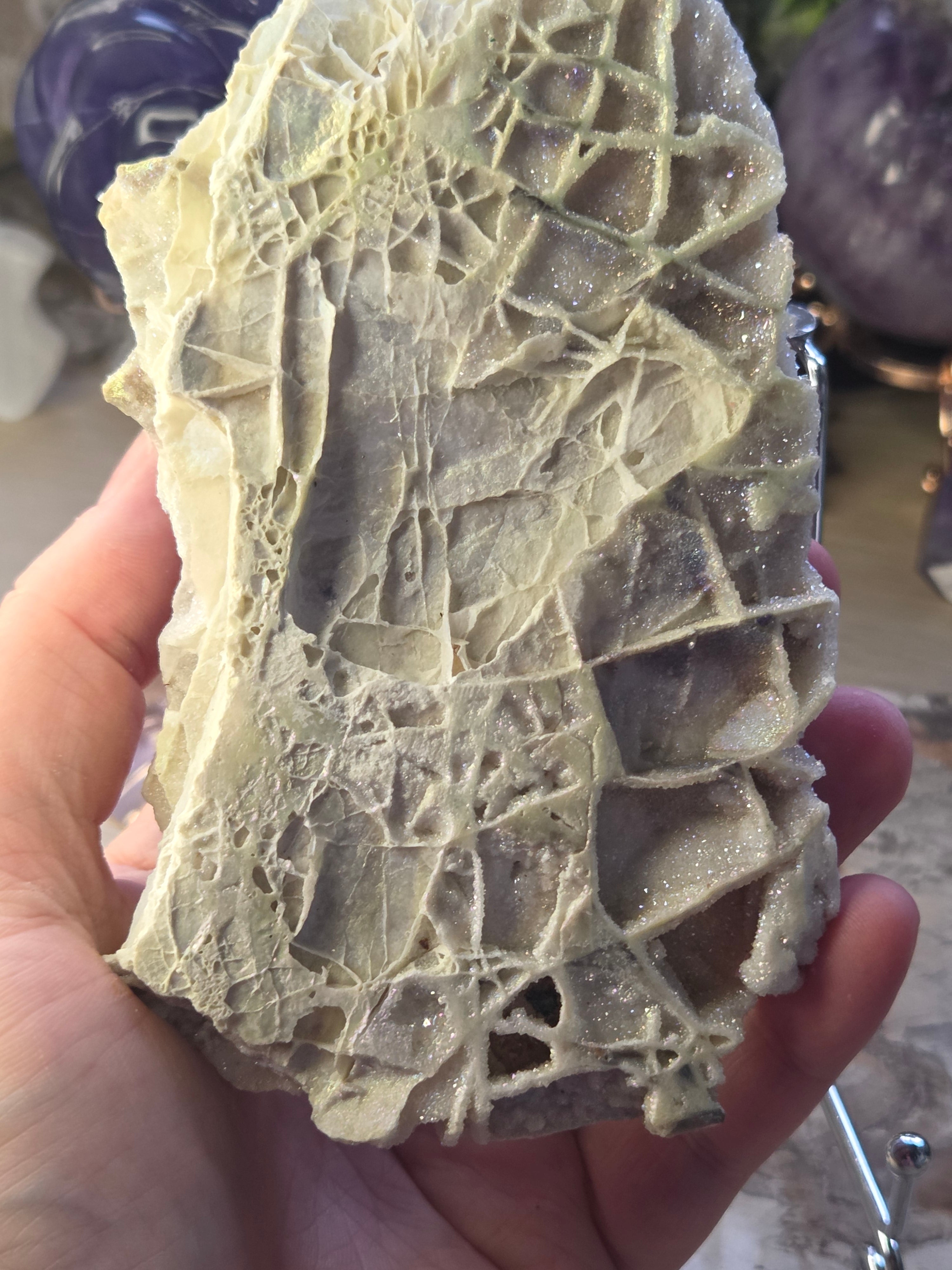 Aura Sphelerite crystal slice with stand
