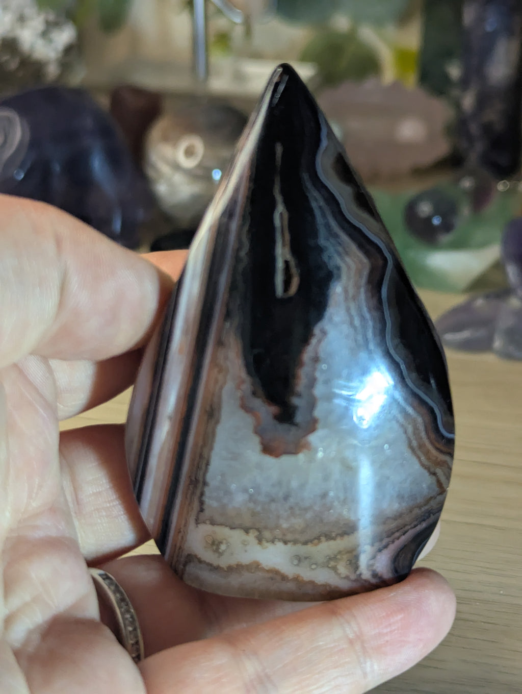 Sardonyx crystal Tear drop carving