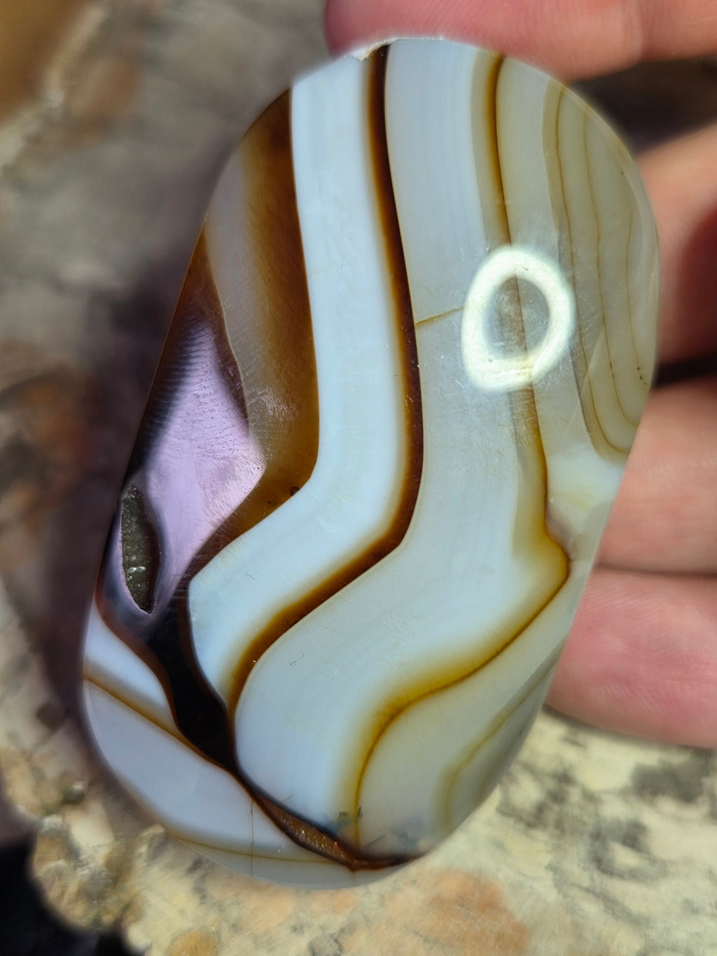 Chocolate calcite crystal pal. Stone