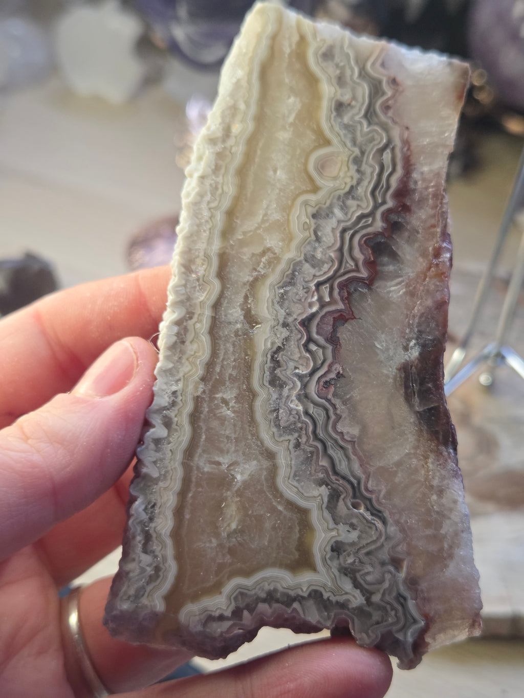 Crazy lace agate crystal slice