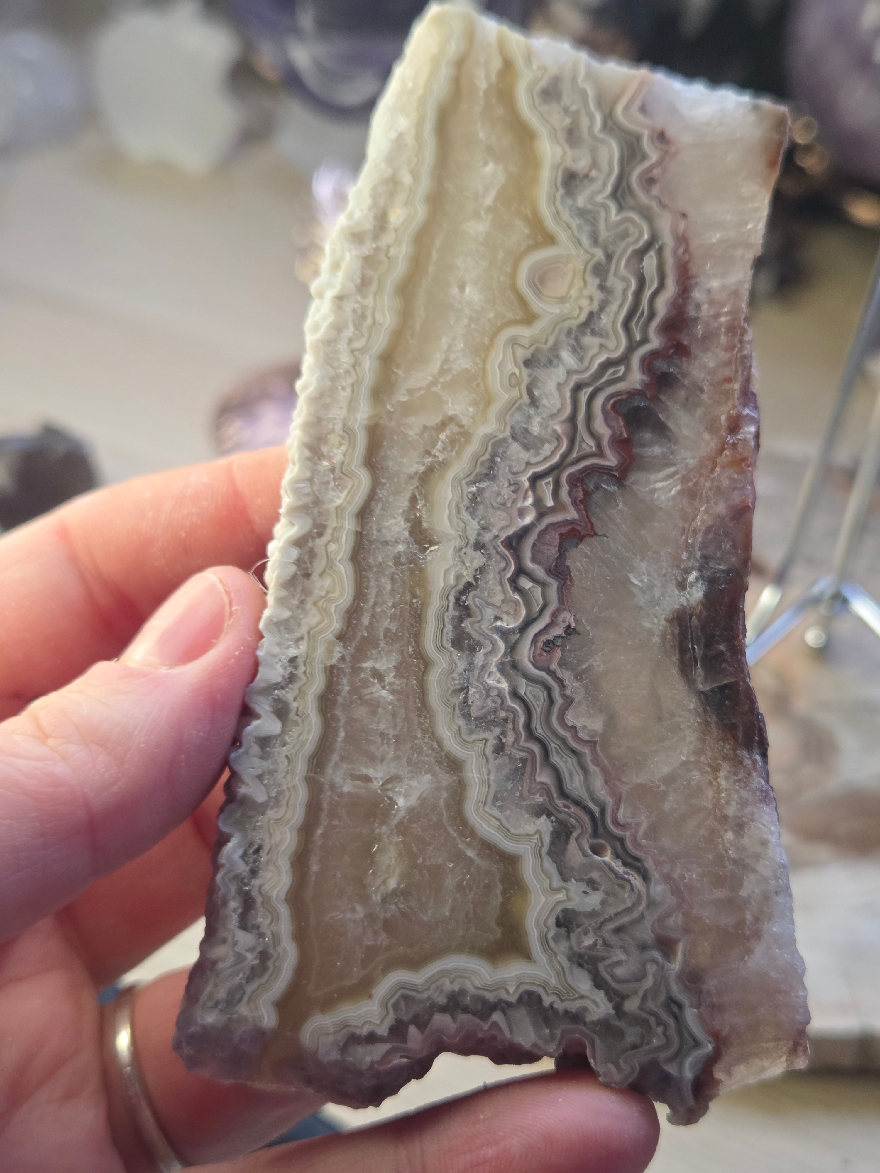 Crazy lace agate crystal slice