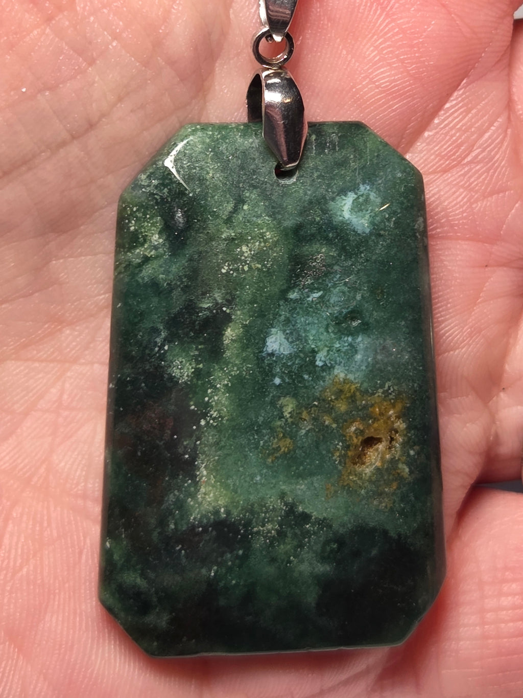 Stunning moss Agate crystal handmade necklace