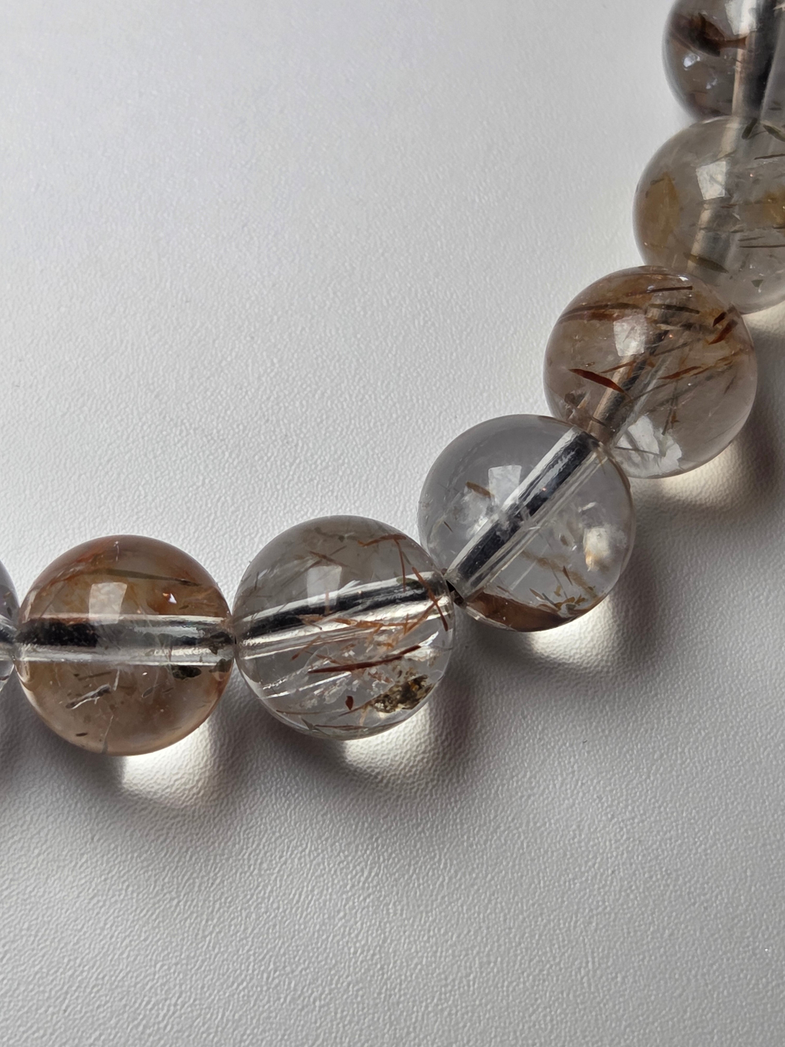 Copper rutile crystal bracelet