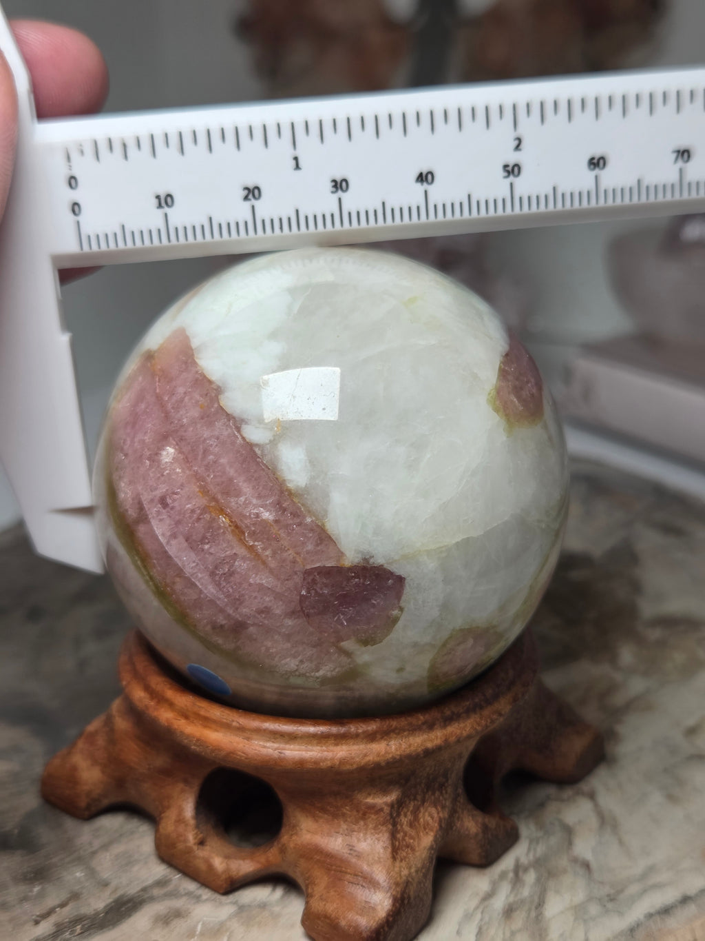 Pink Tourmaline crystal sphere Grade AA