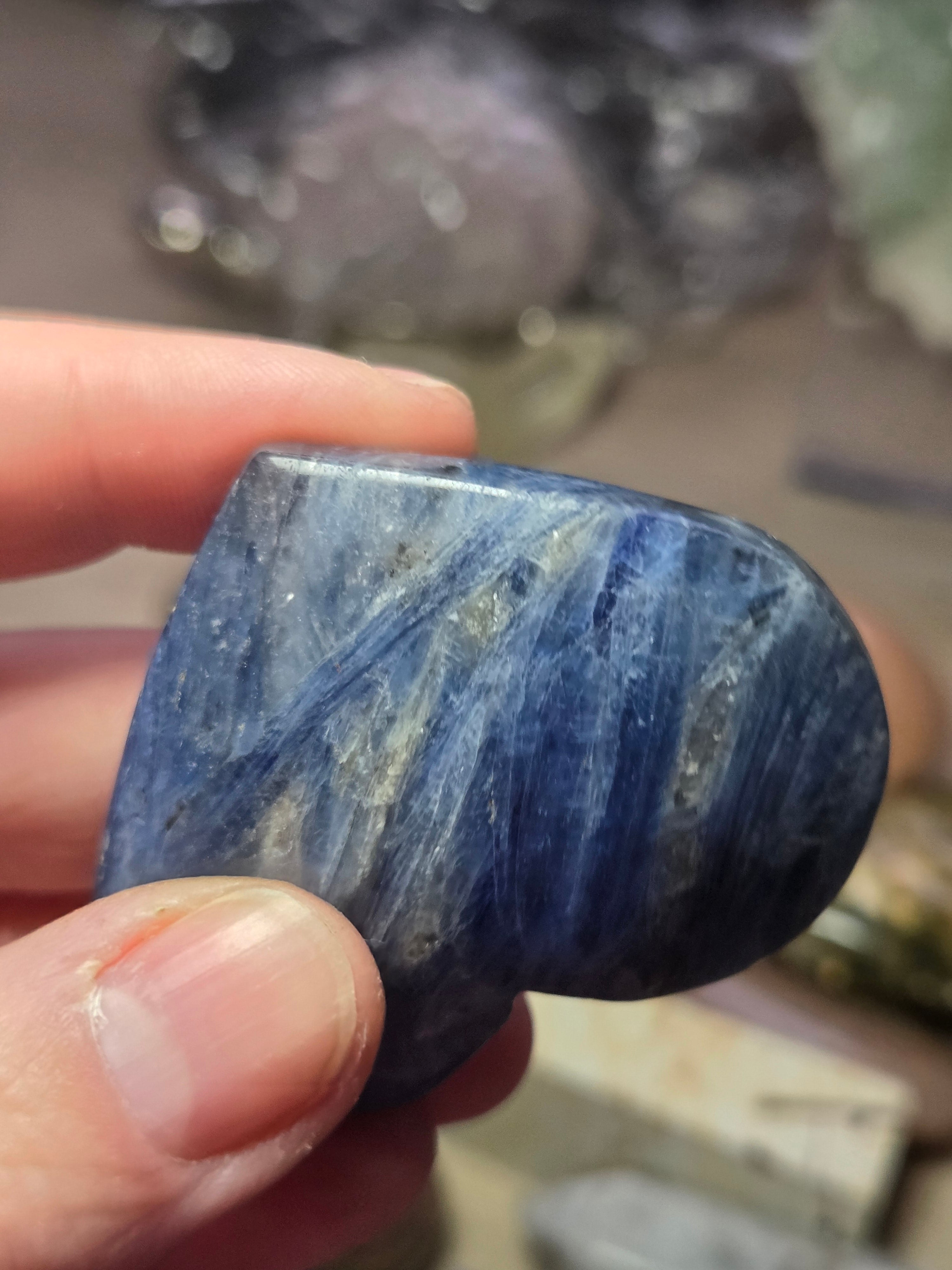 Kyanite crystal heart carving