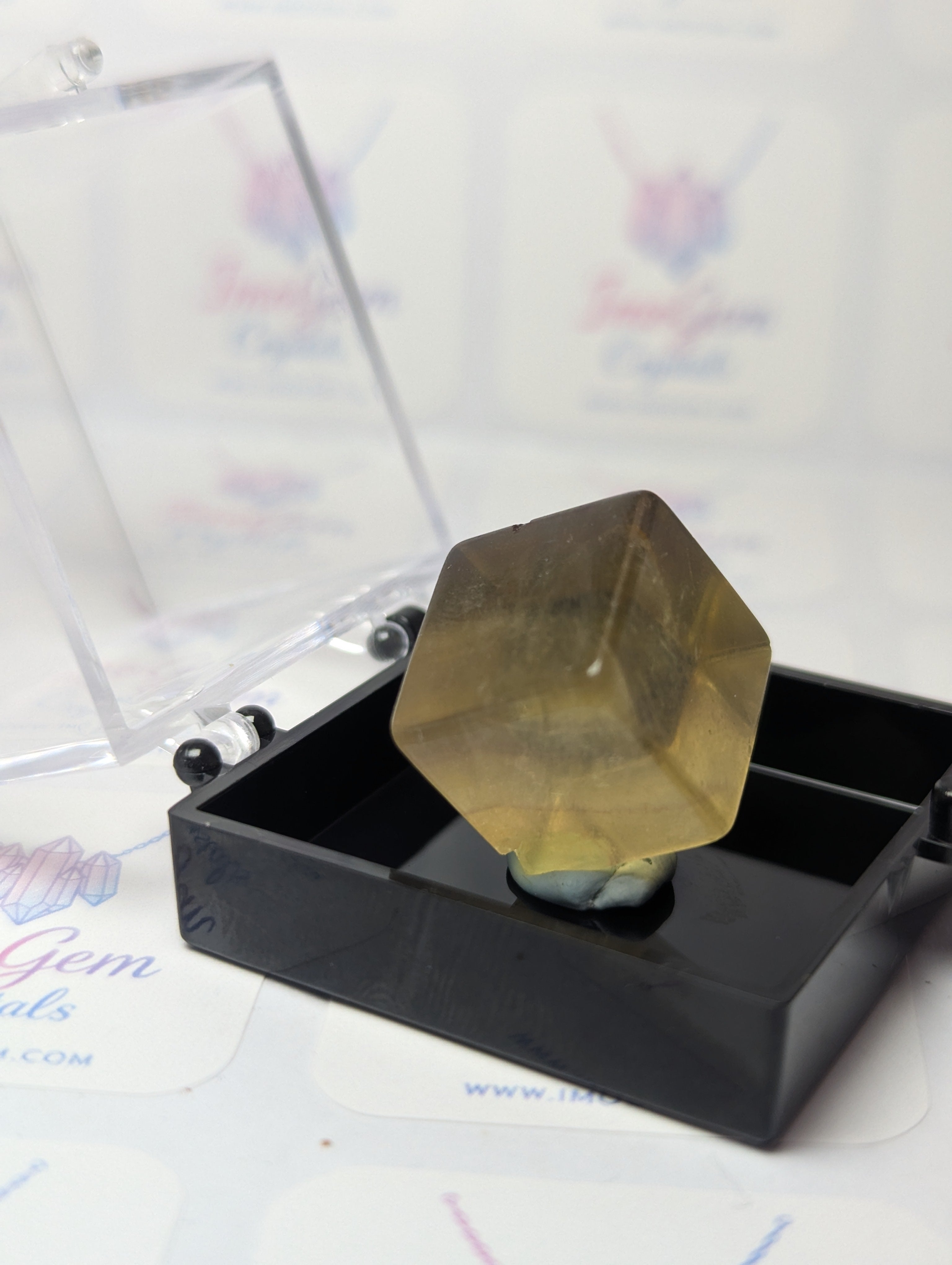 Yellow Flourite crystal cube specimen