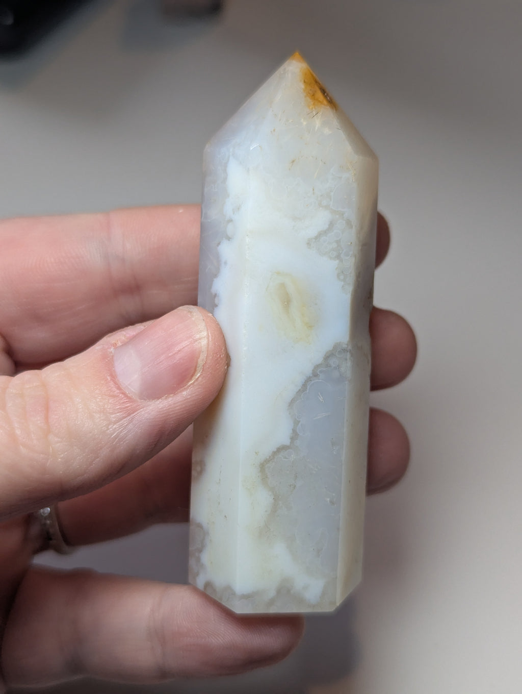 Crystal Agate tower with imperfections