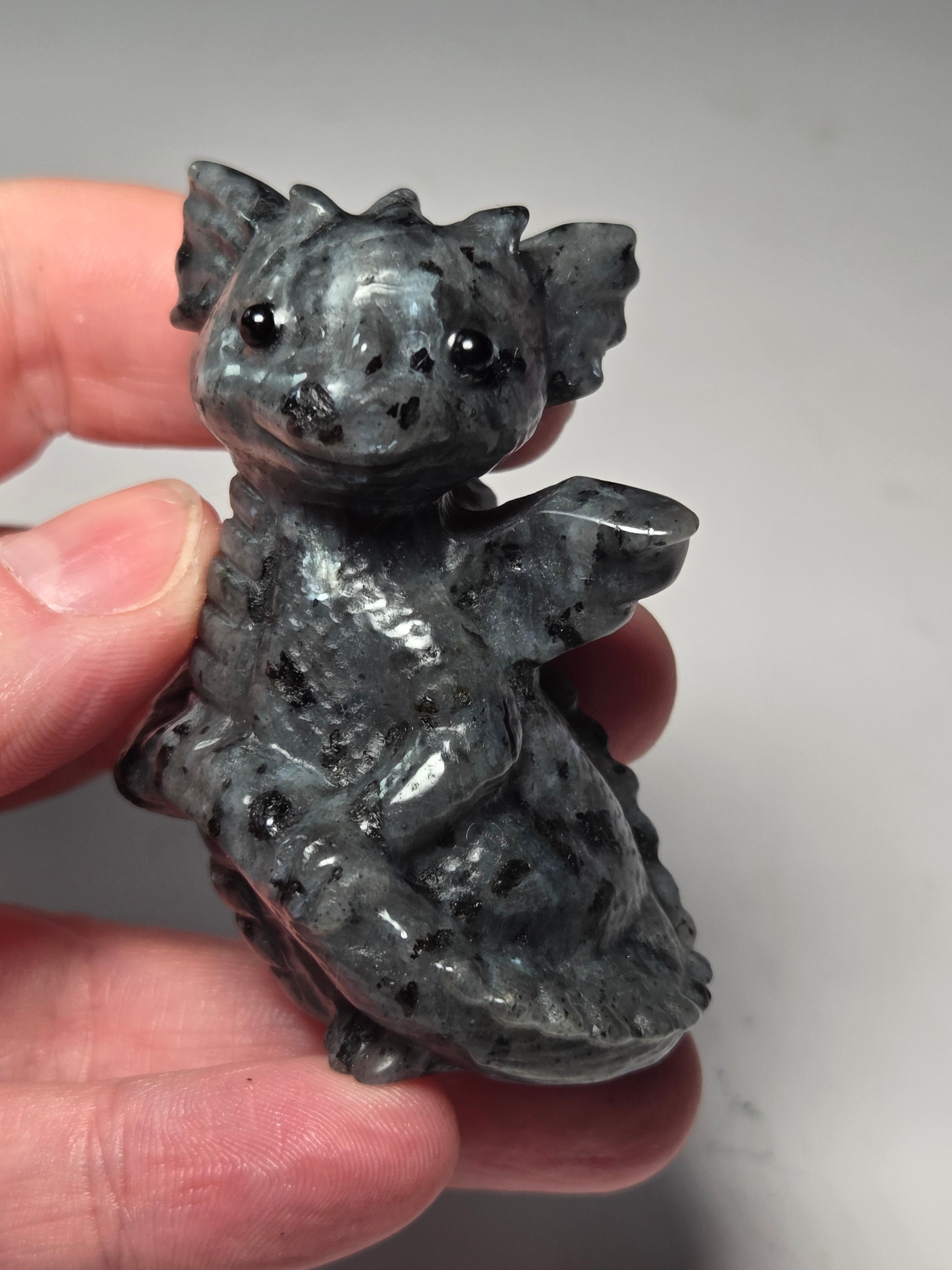 Baby dragon holding tail