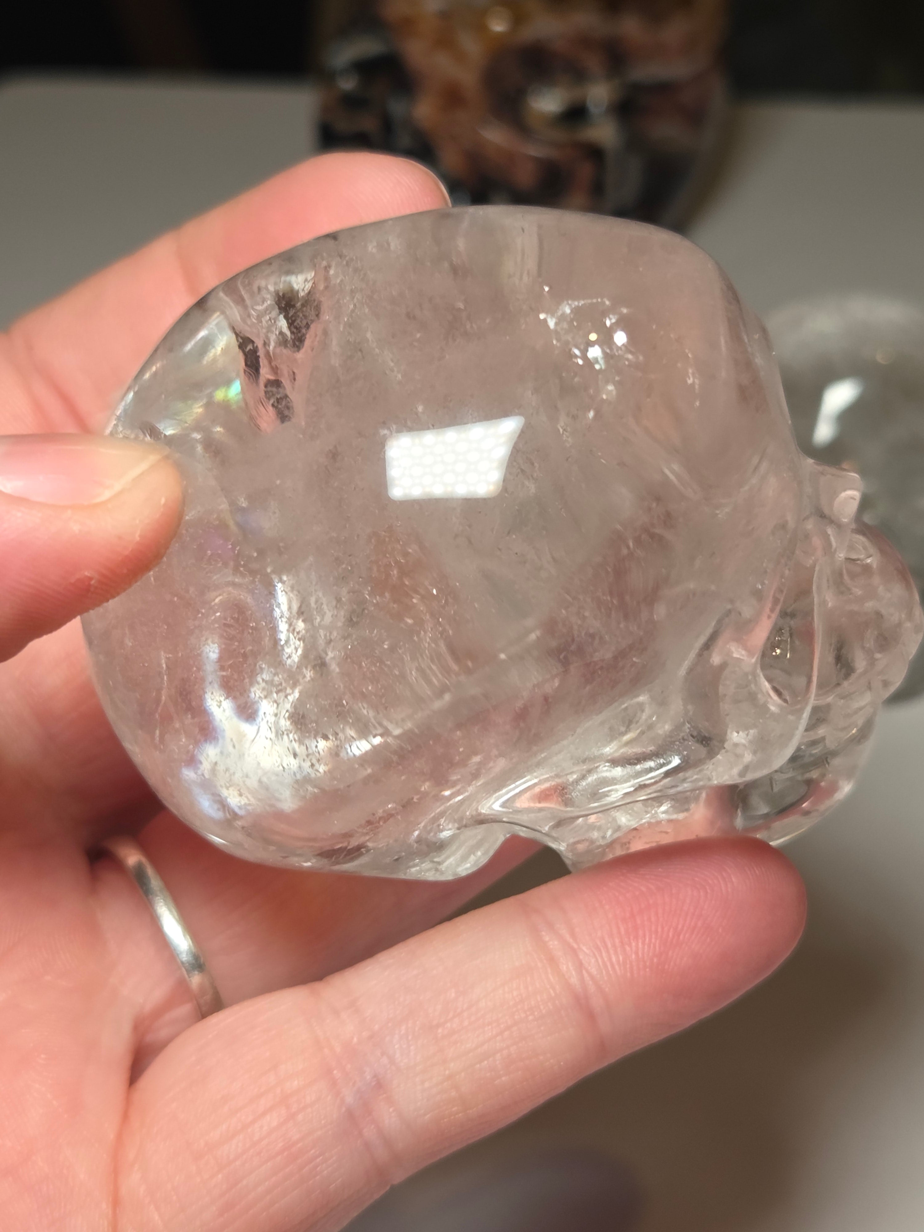 Stunning Clear Quartz crystal Skull carving
