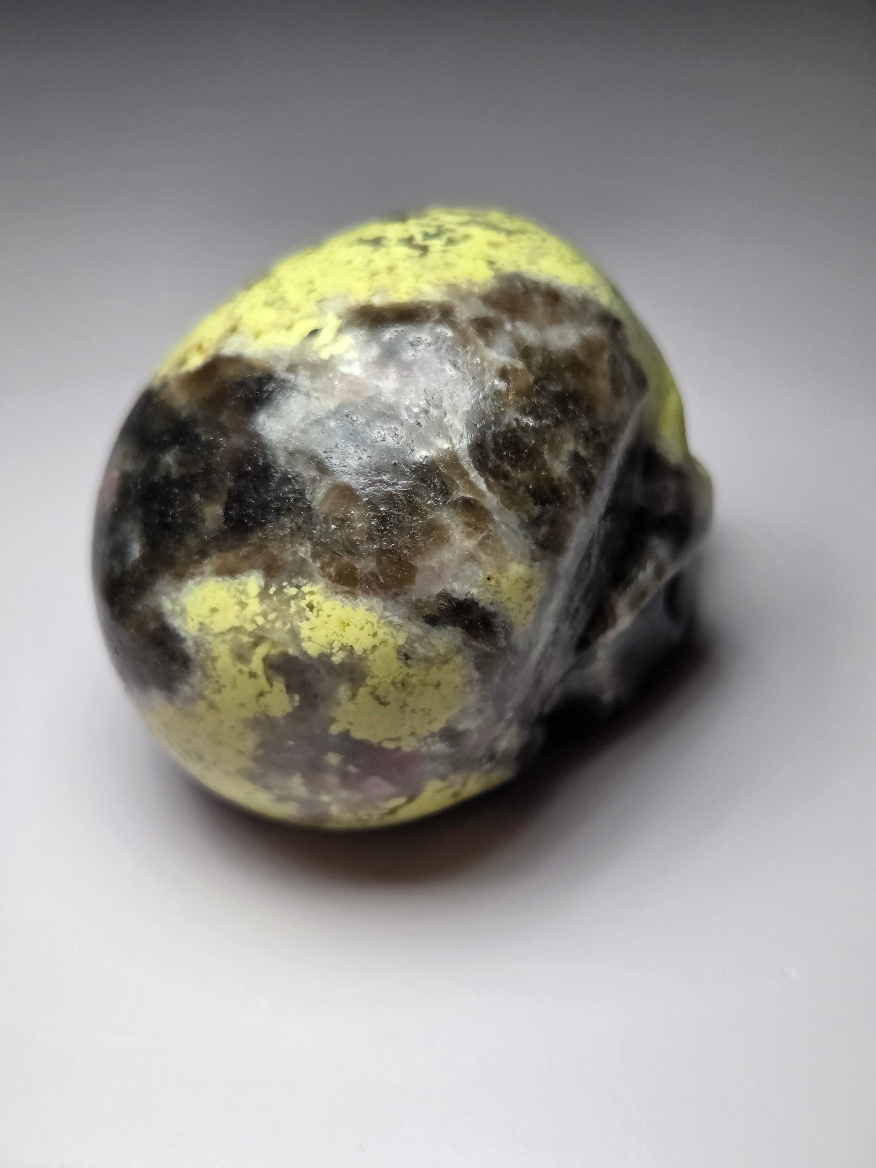 Green jade crystal skull carving