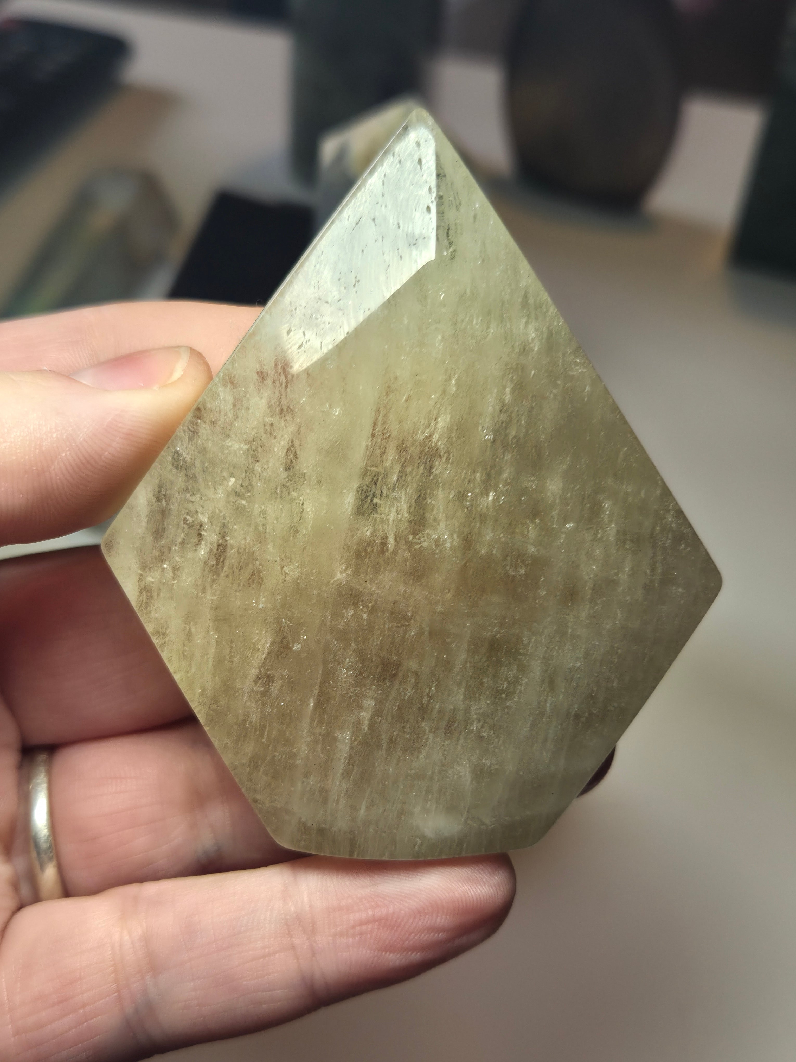 Smokey quartz crystal diamond  freeform