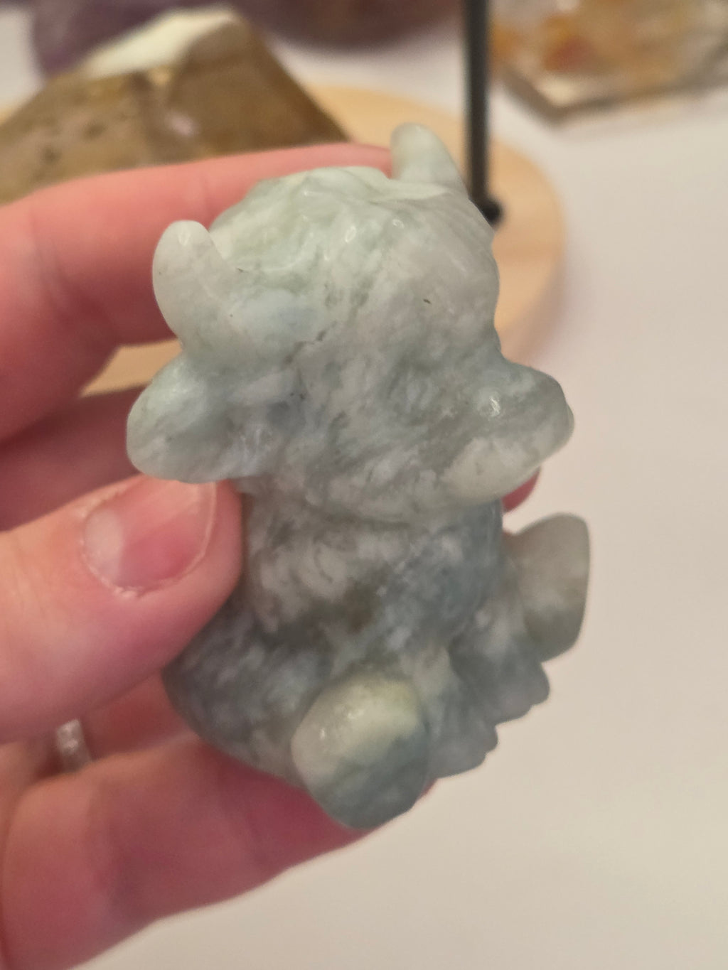 Highland cow carving