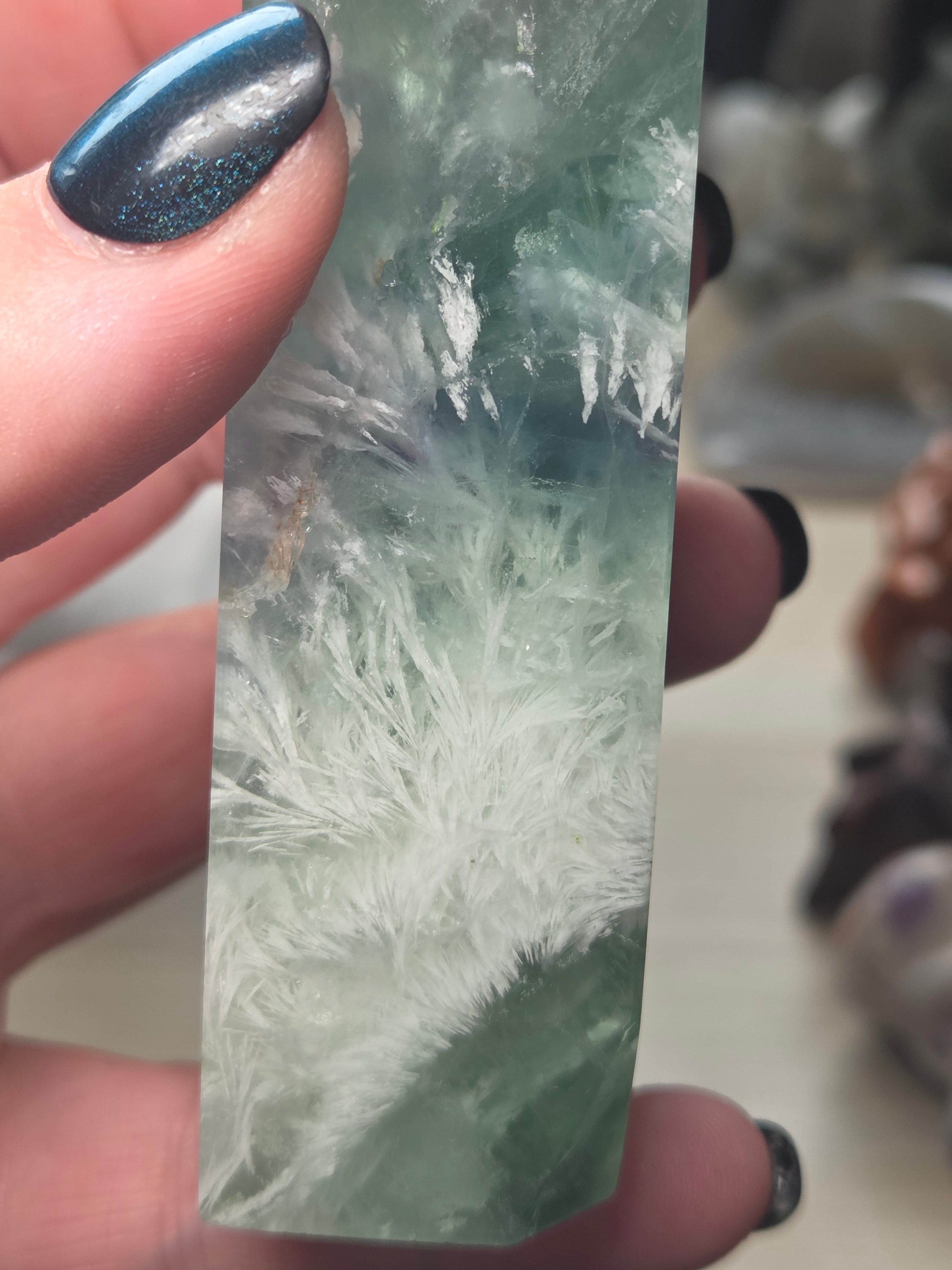 Feather Flourite crystal tower