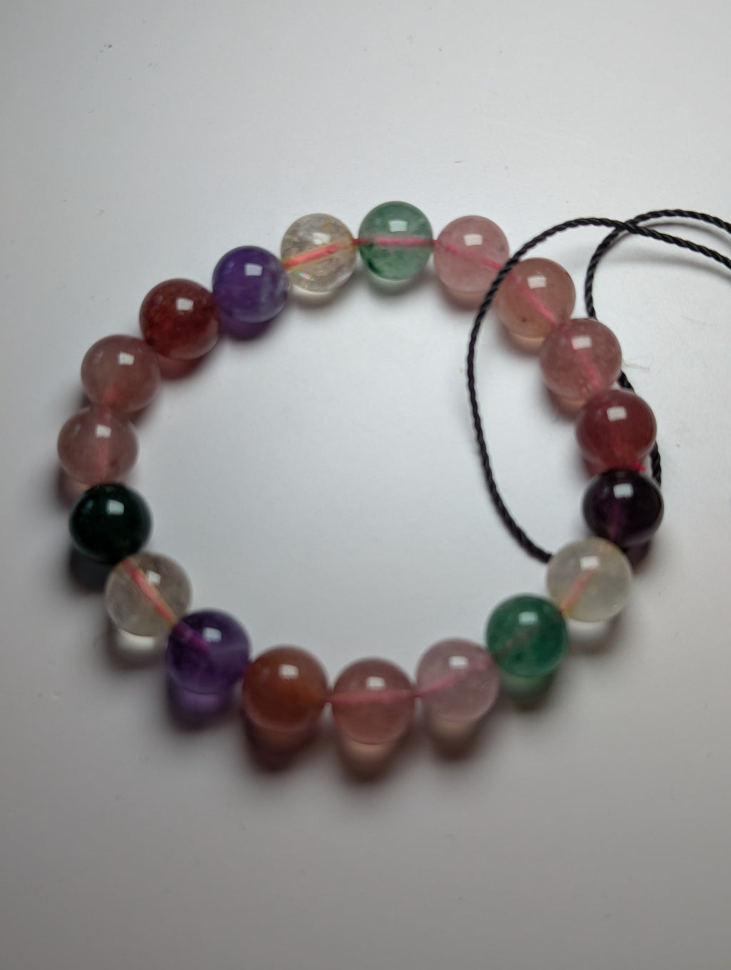Strawberry quartz amethyst bracelet