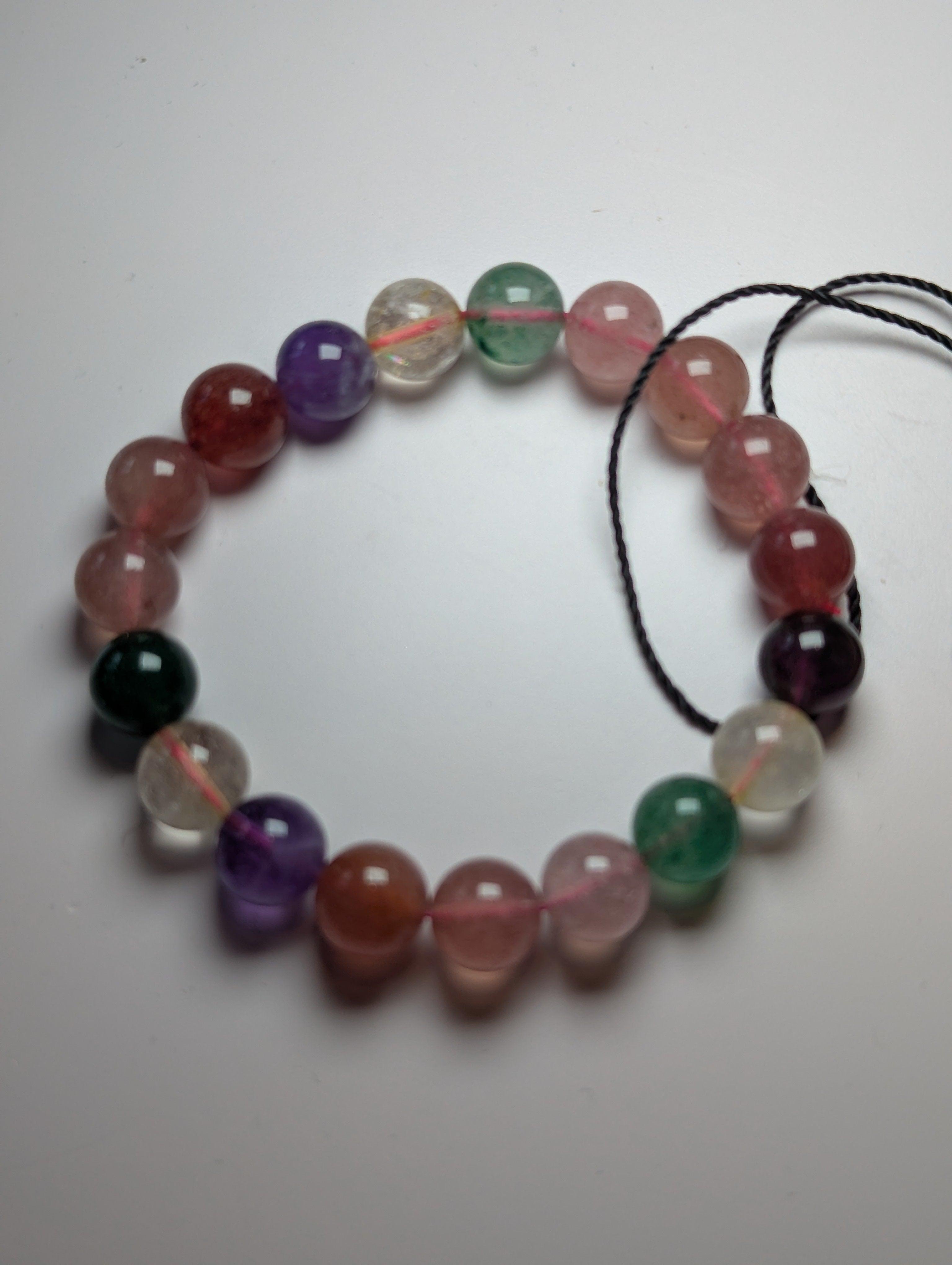 Strawberry quartz amethyst bracelet
