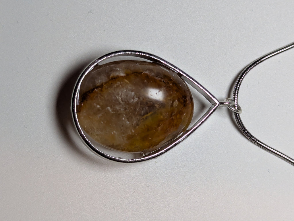 Fire quartz crystal handmade necklace