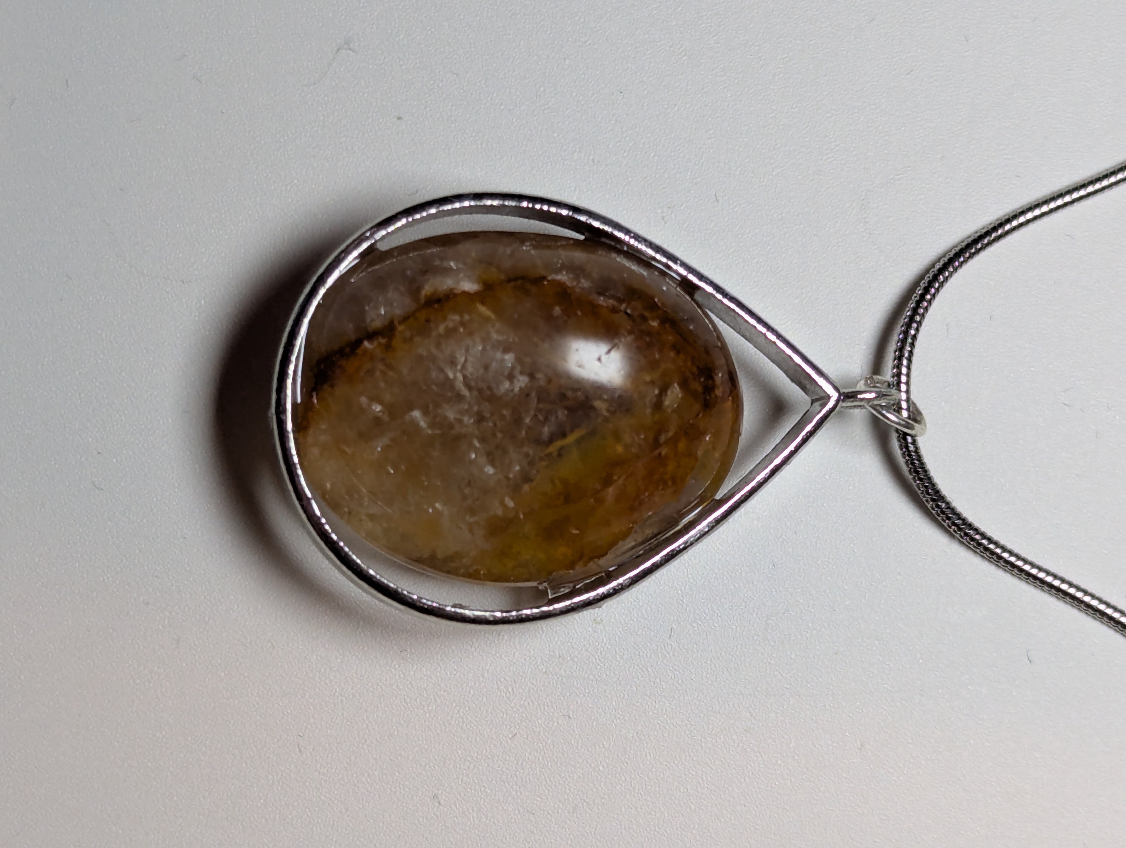 Fire quartz crystal handmade necklace