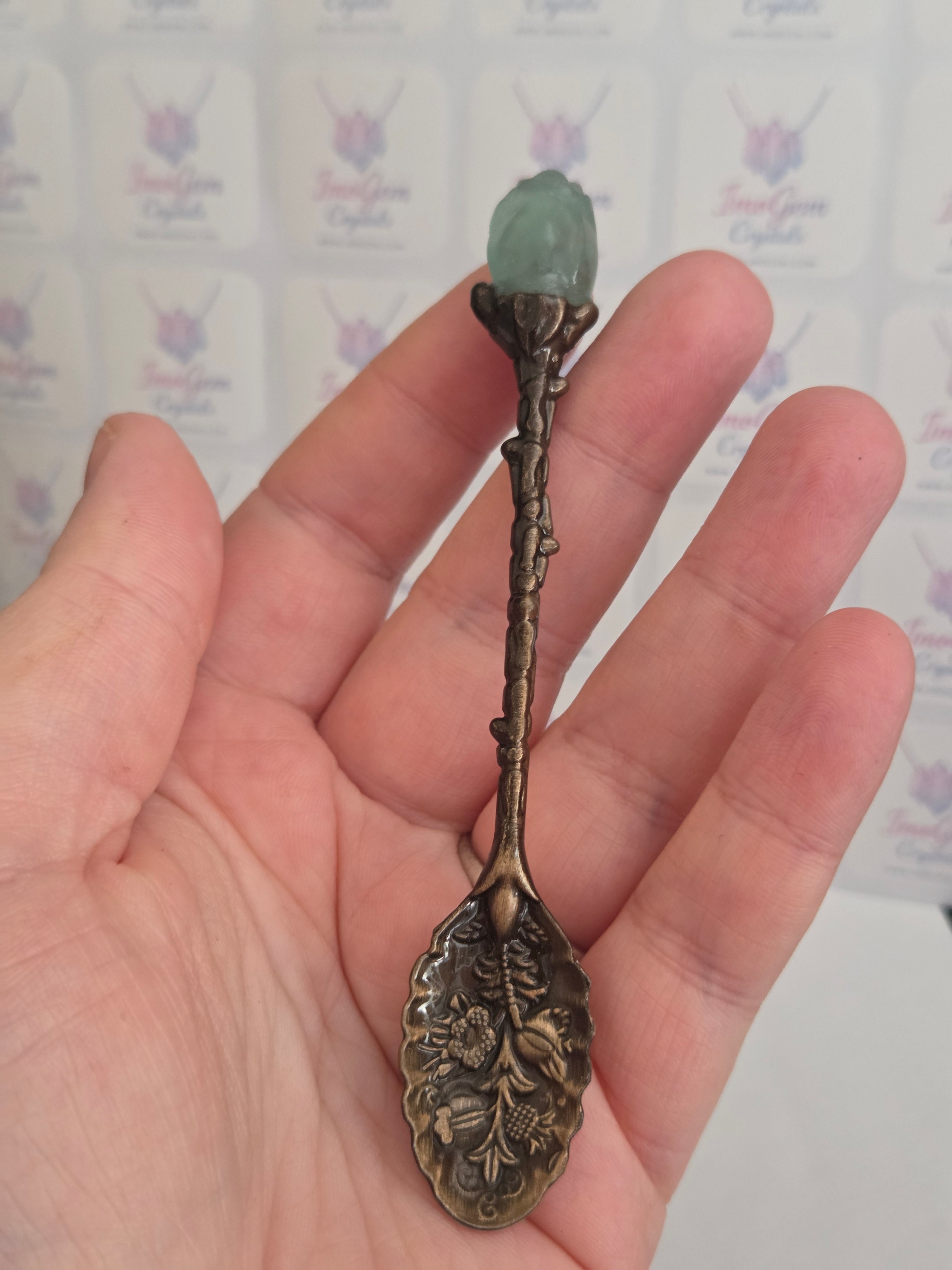 Flourite crystal spoon carving