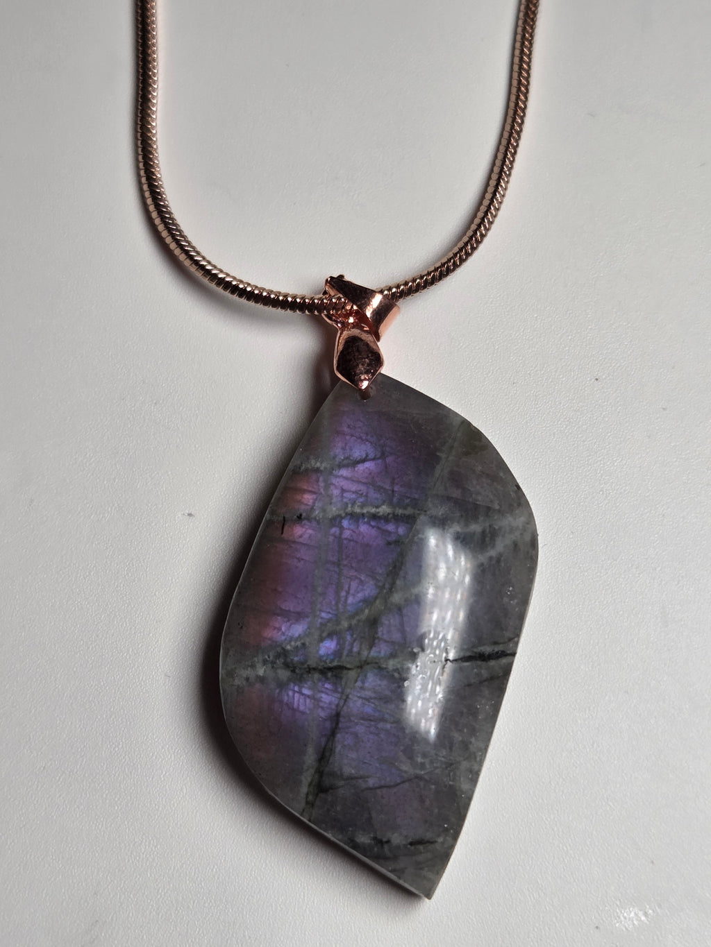 Purple labradorite crystal handmade necklace