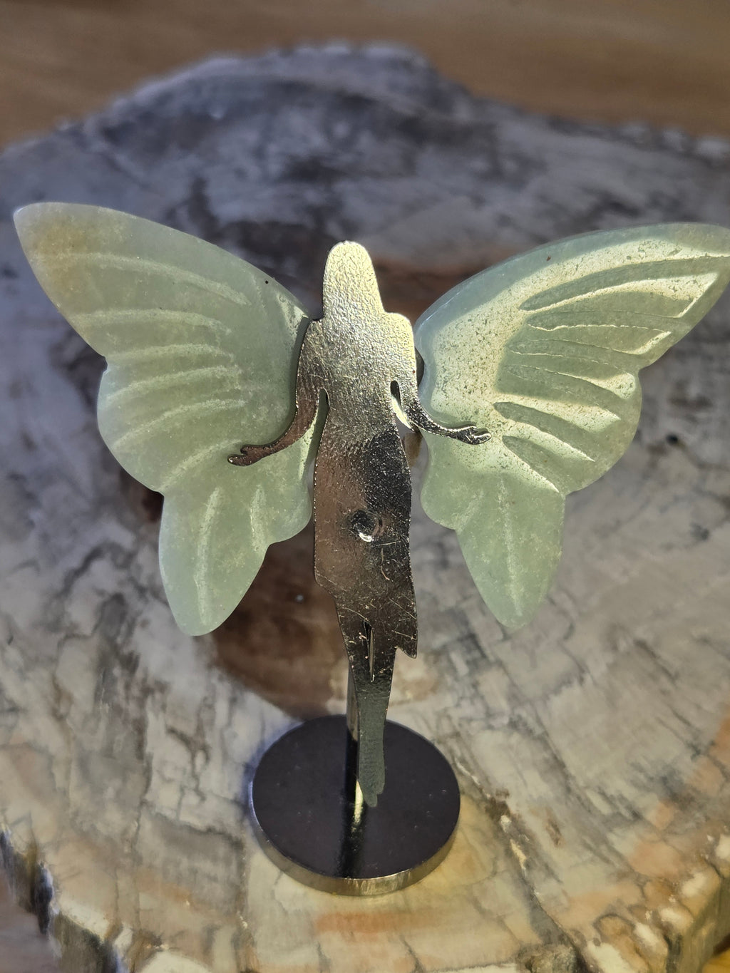 Caribbean calcite crystal angel carving