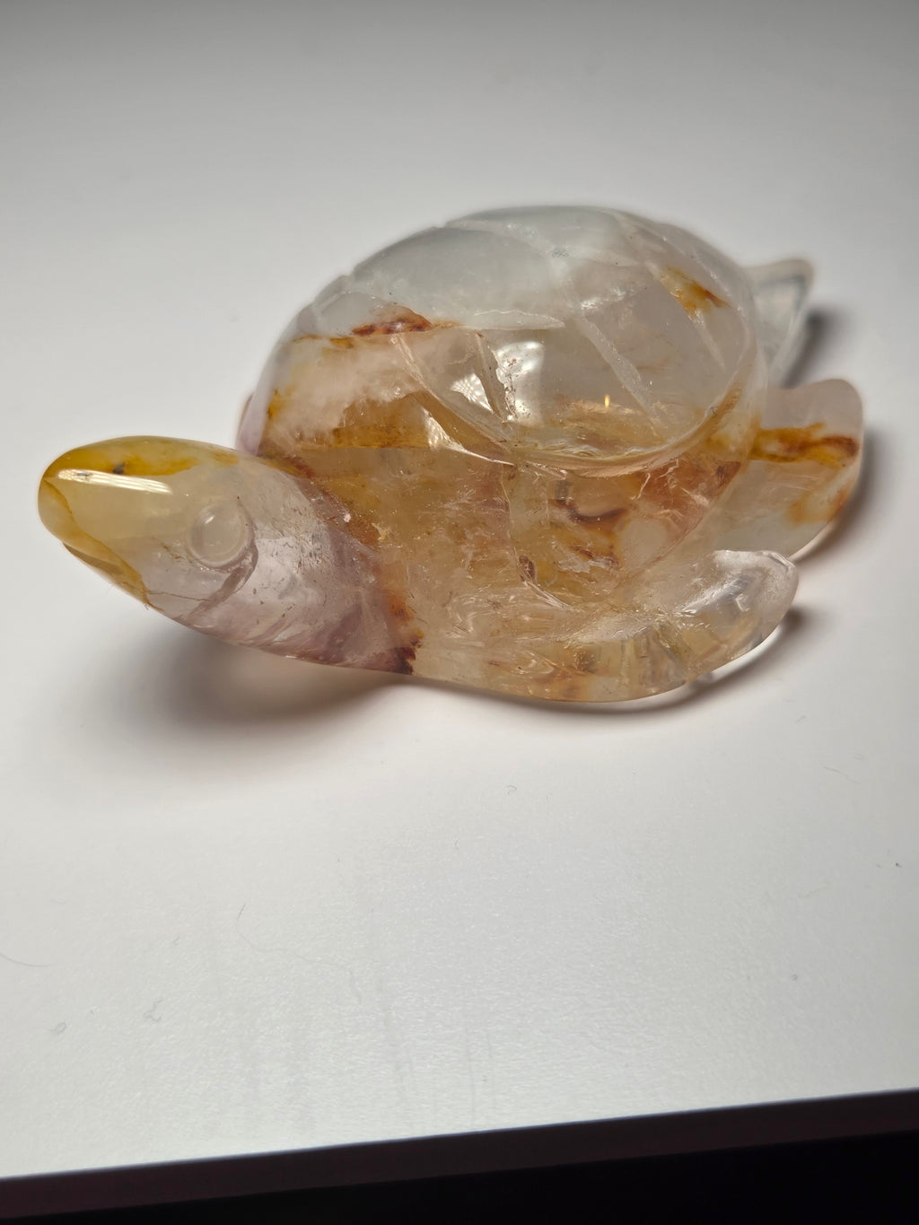 Golden healer crystal turtle carving