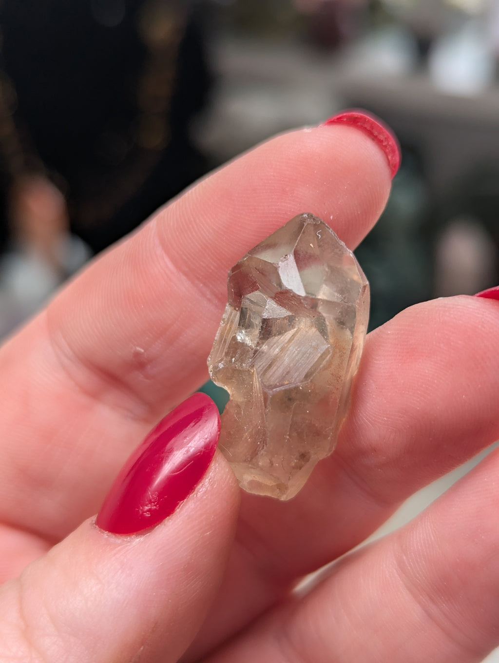 Smokey  Cruz quartz crystal specimen in case