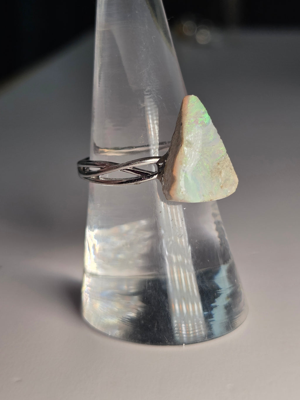 S925 Australian opal on sandstone base