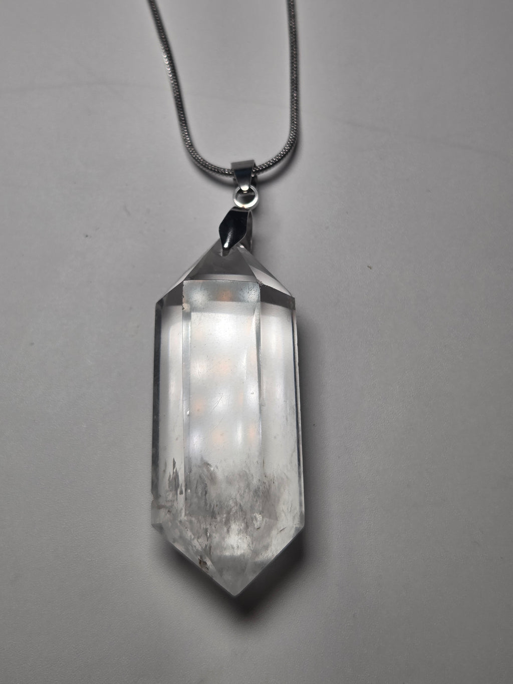 Grade AA Clear quartz crystal handmade necklace