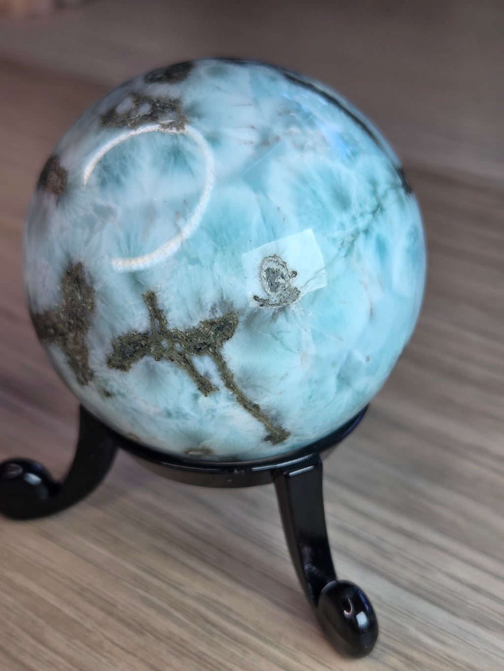 Larimar crystal sphere