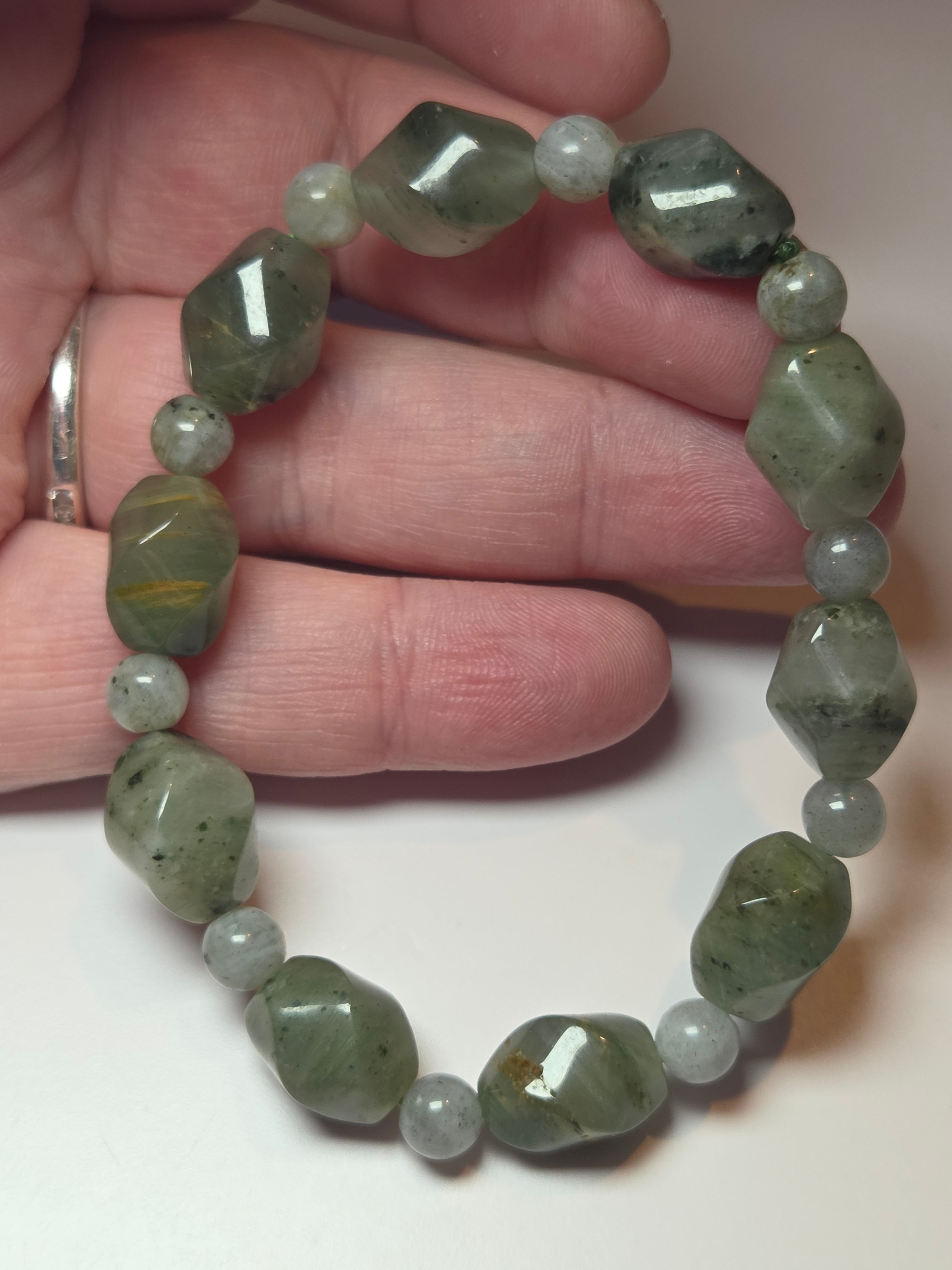 Moss agate crystal bracelet