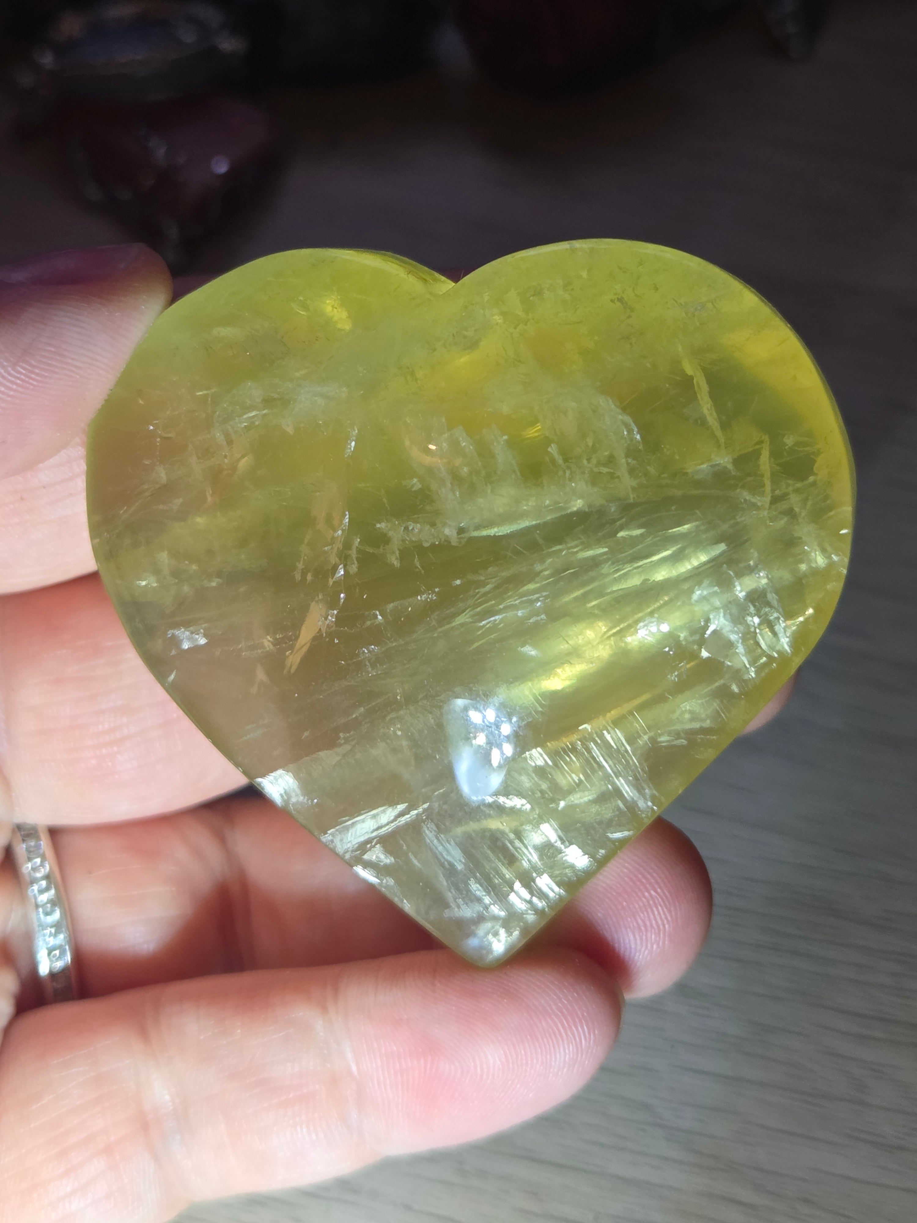 Heat treated citrine crystal Heart