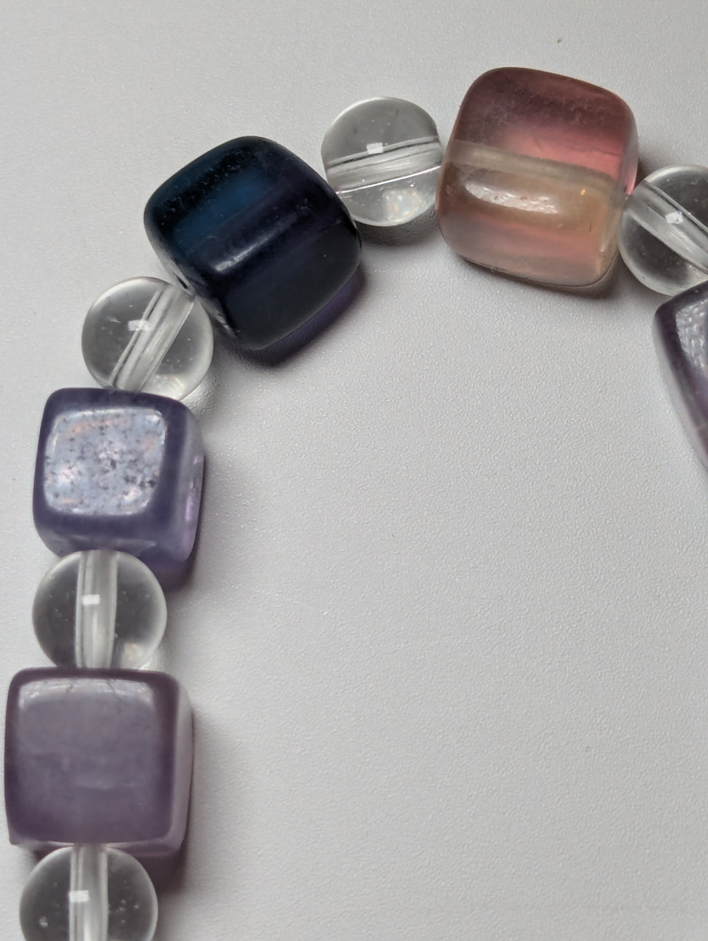 Flourite crystal cube bracelet