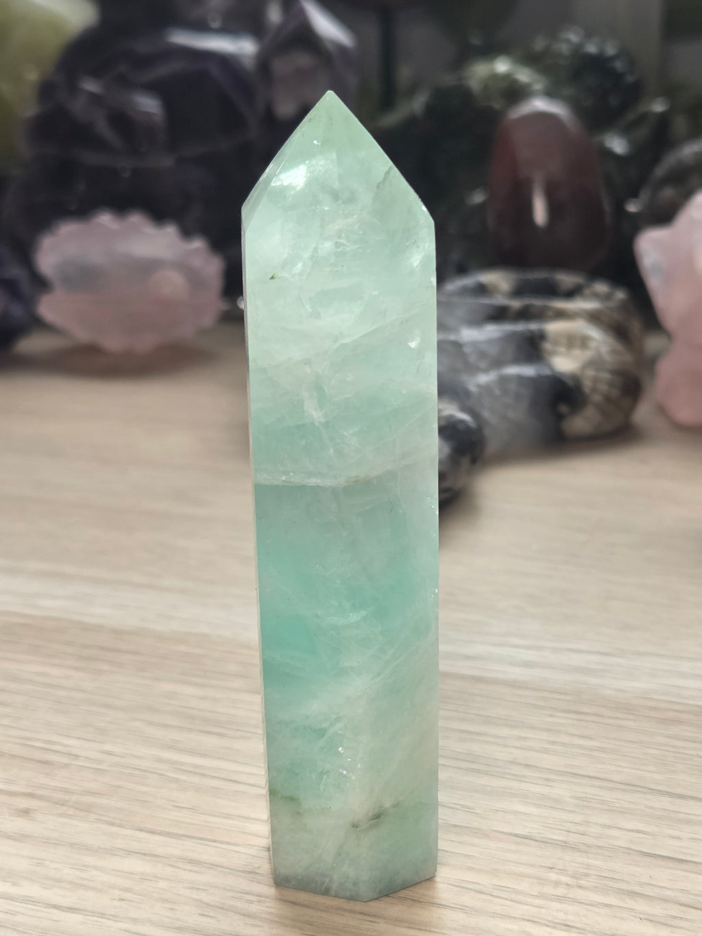 Green flouite crystal tower