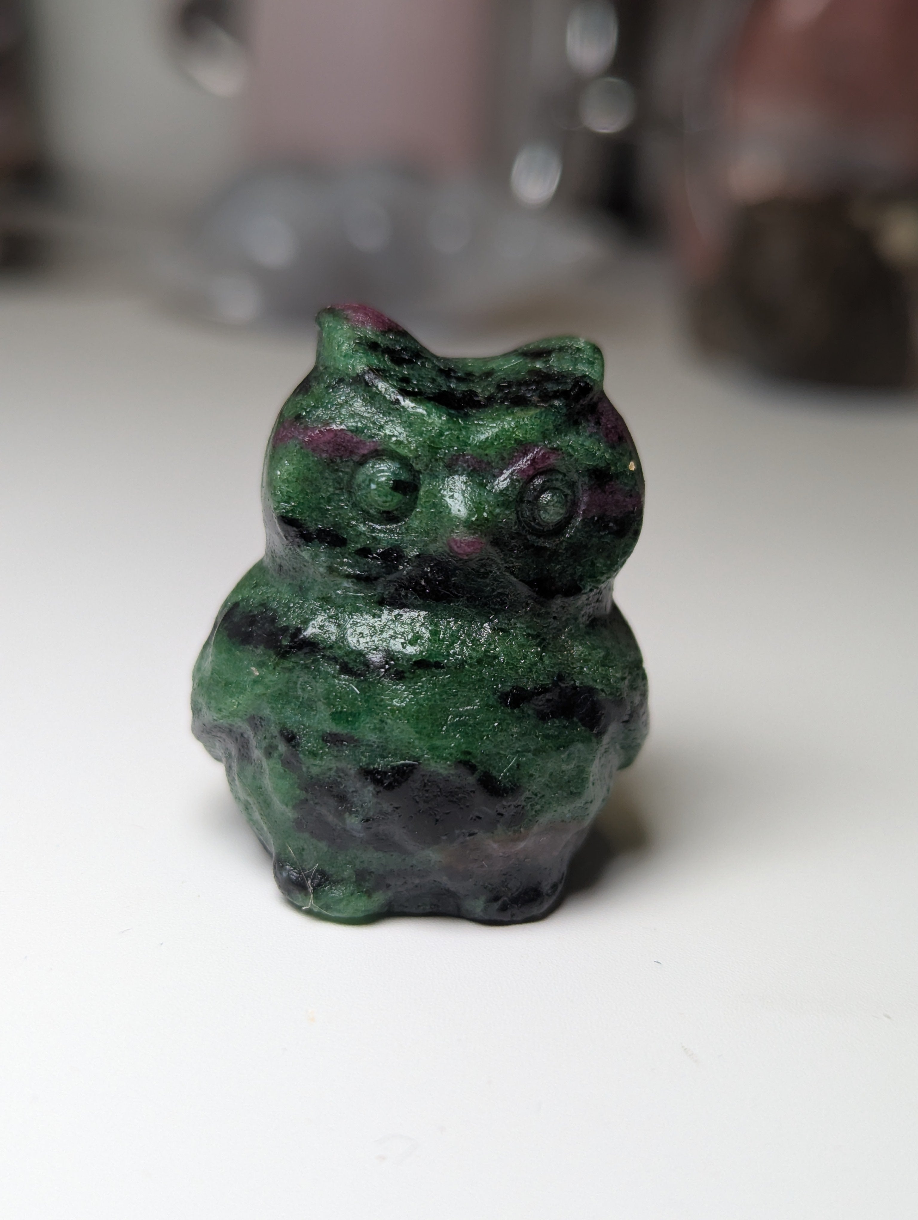 Crystal small owl carving