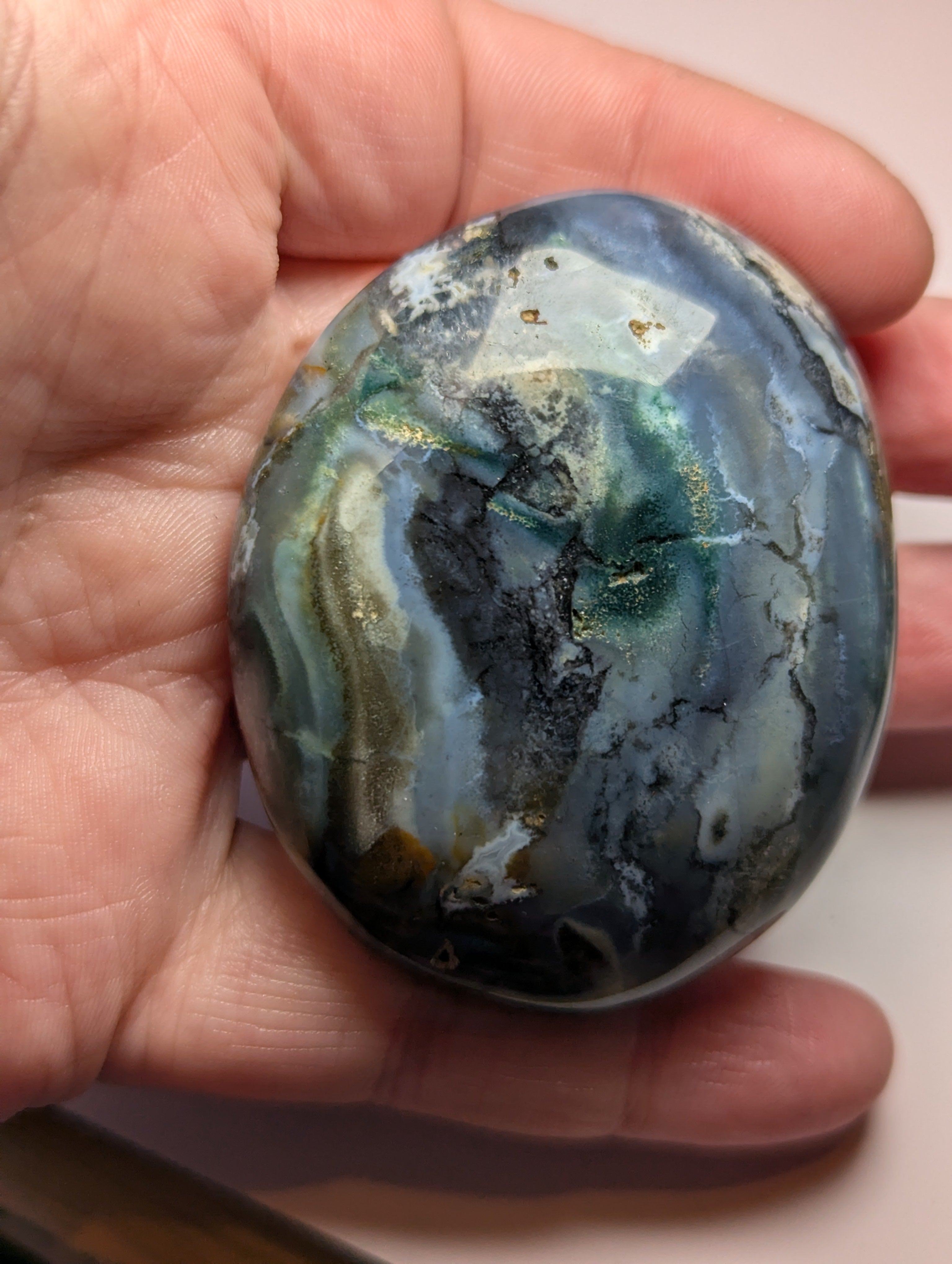 Ocean Jasper crystal palm stone