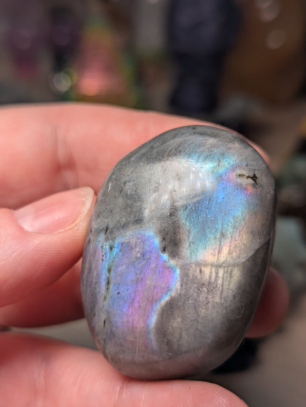 Labradorite crystal palm stone
