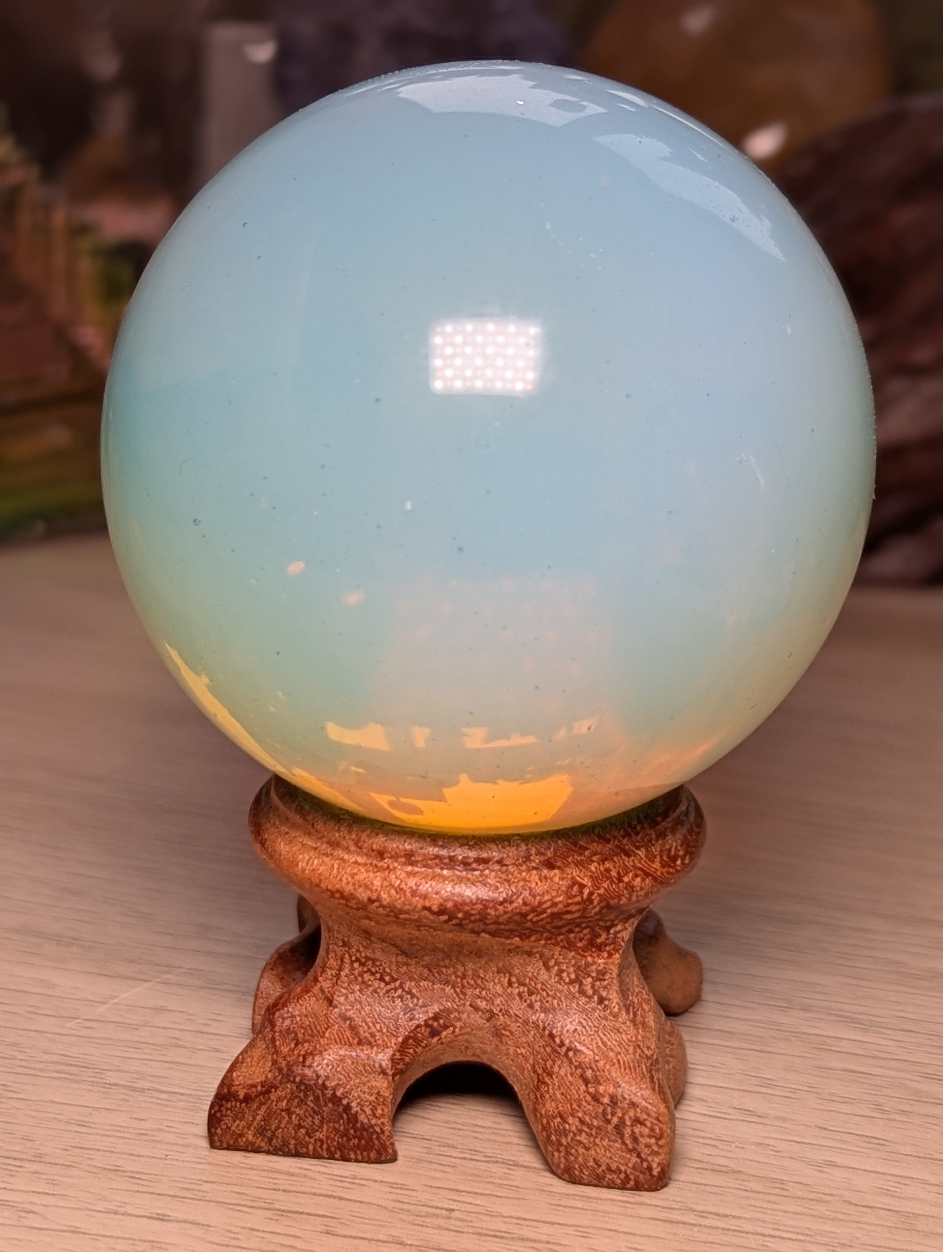 Opalite crystal sphere with stand