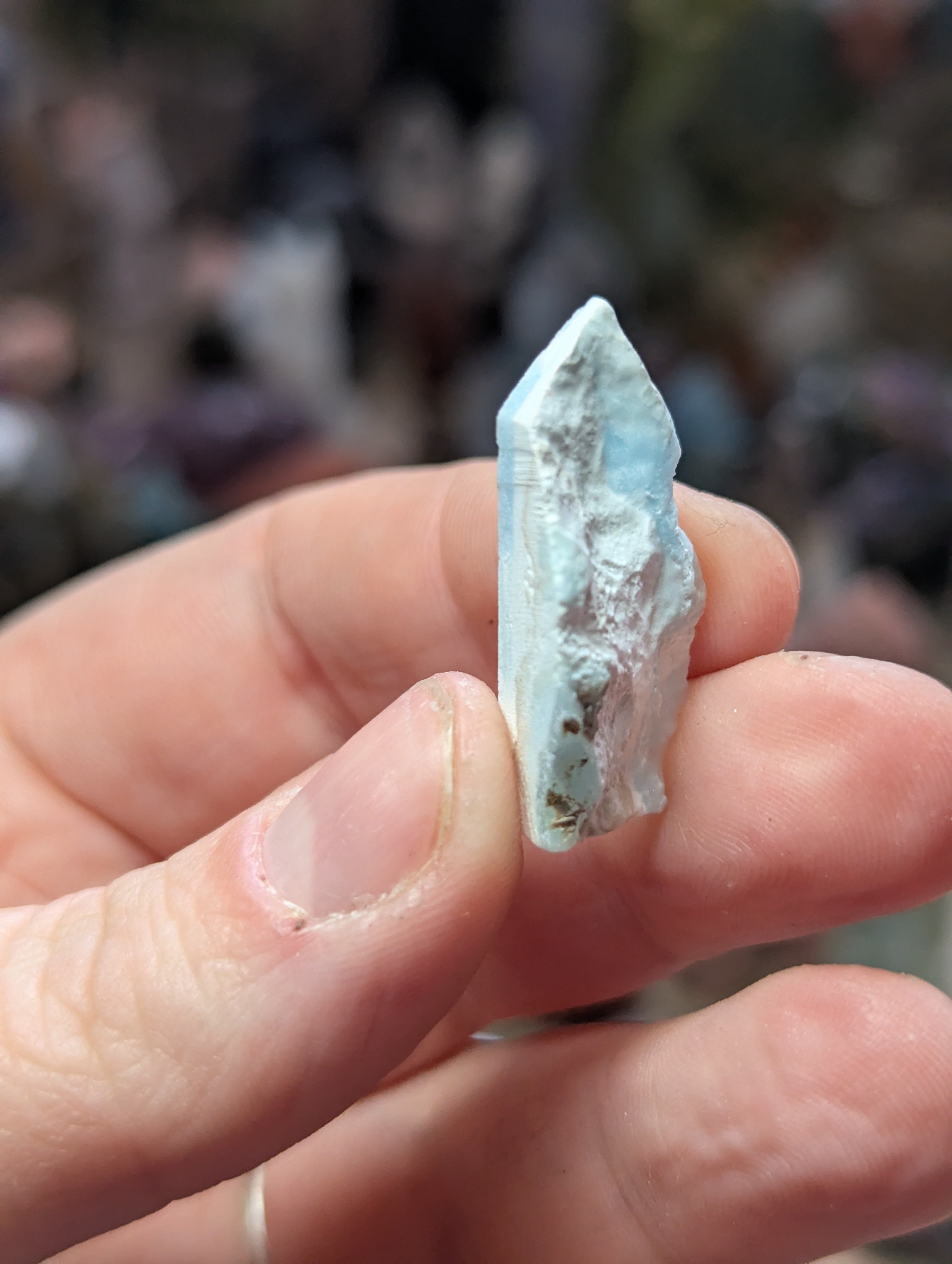 Raw Larimar crystal tower