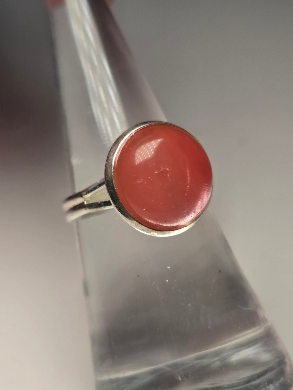 Watermelon quartz crystal handmade adjustable ring