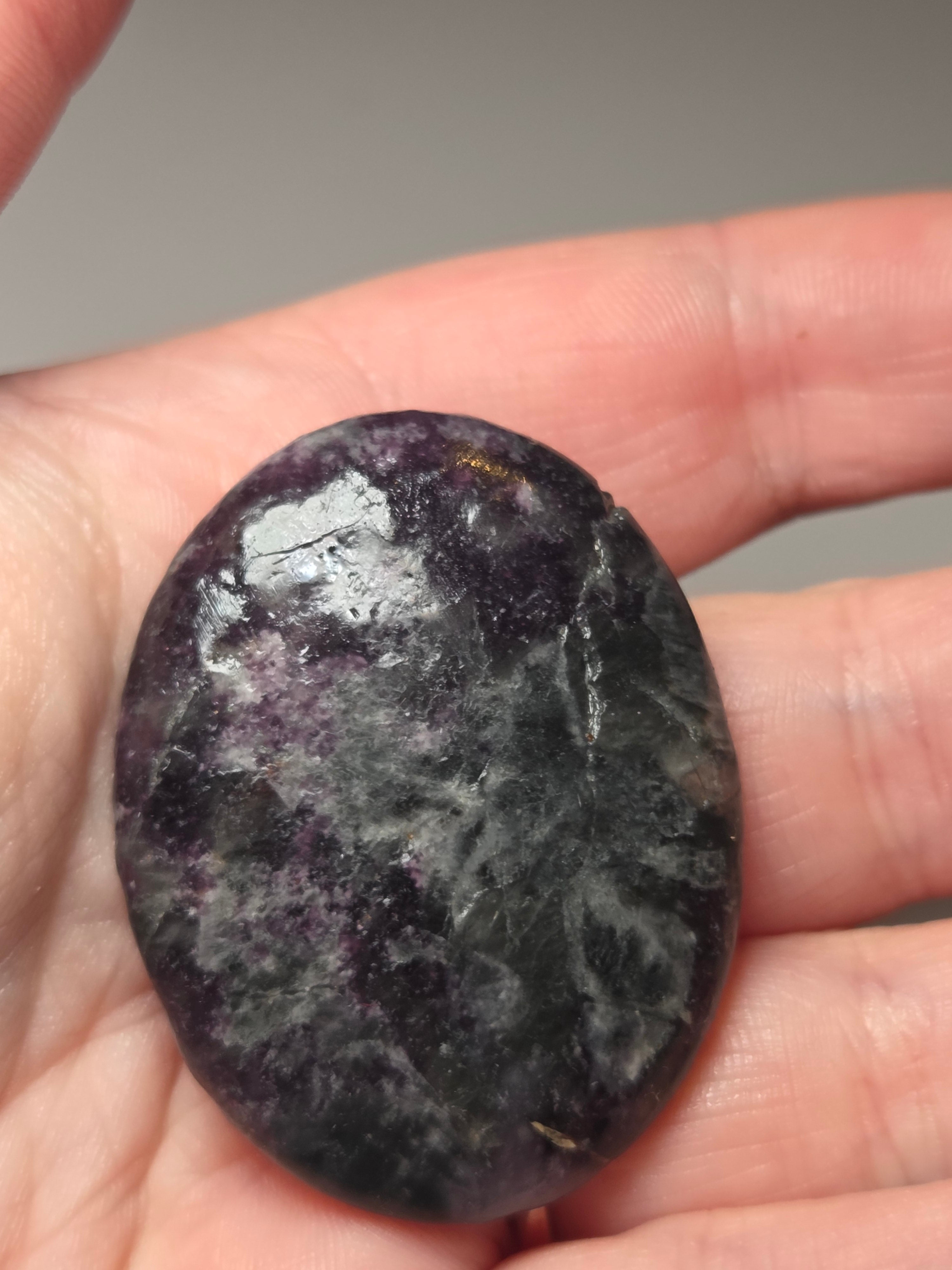 Flourite crystal worry stone