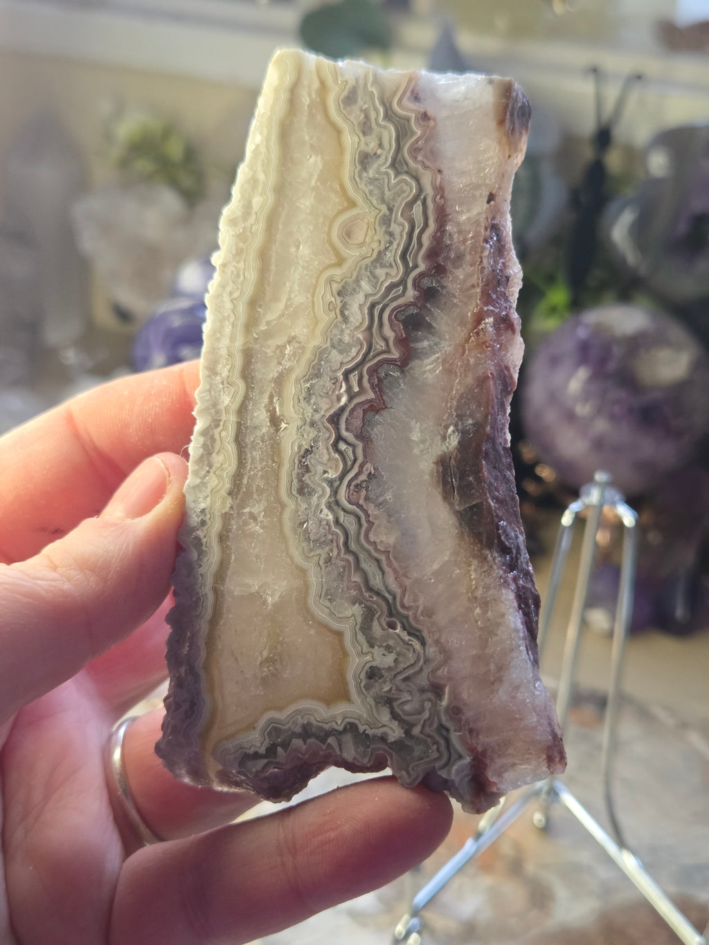 Crazy lace agate crystal slice