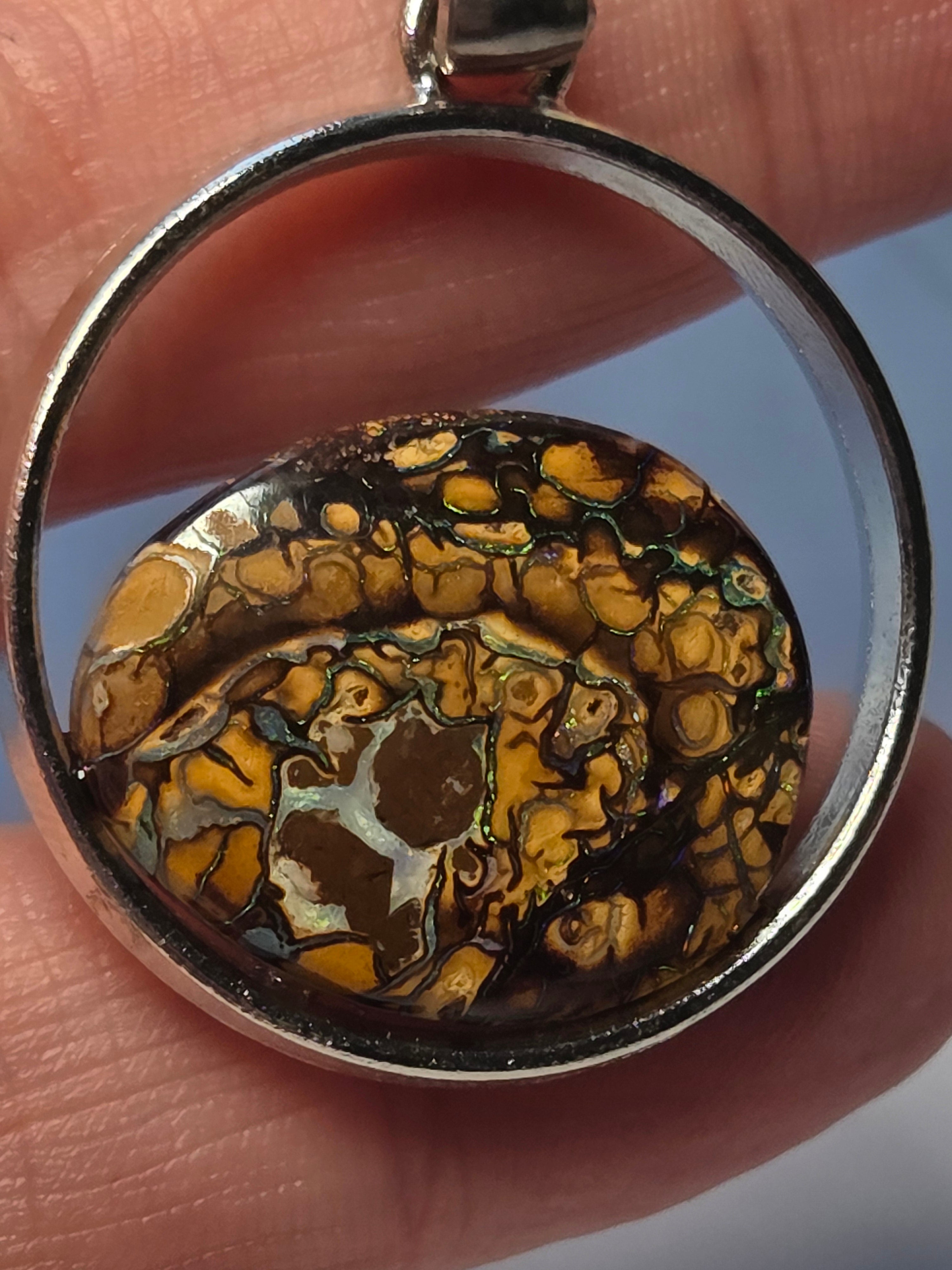 Australian bolder opal high-quality necklace